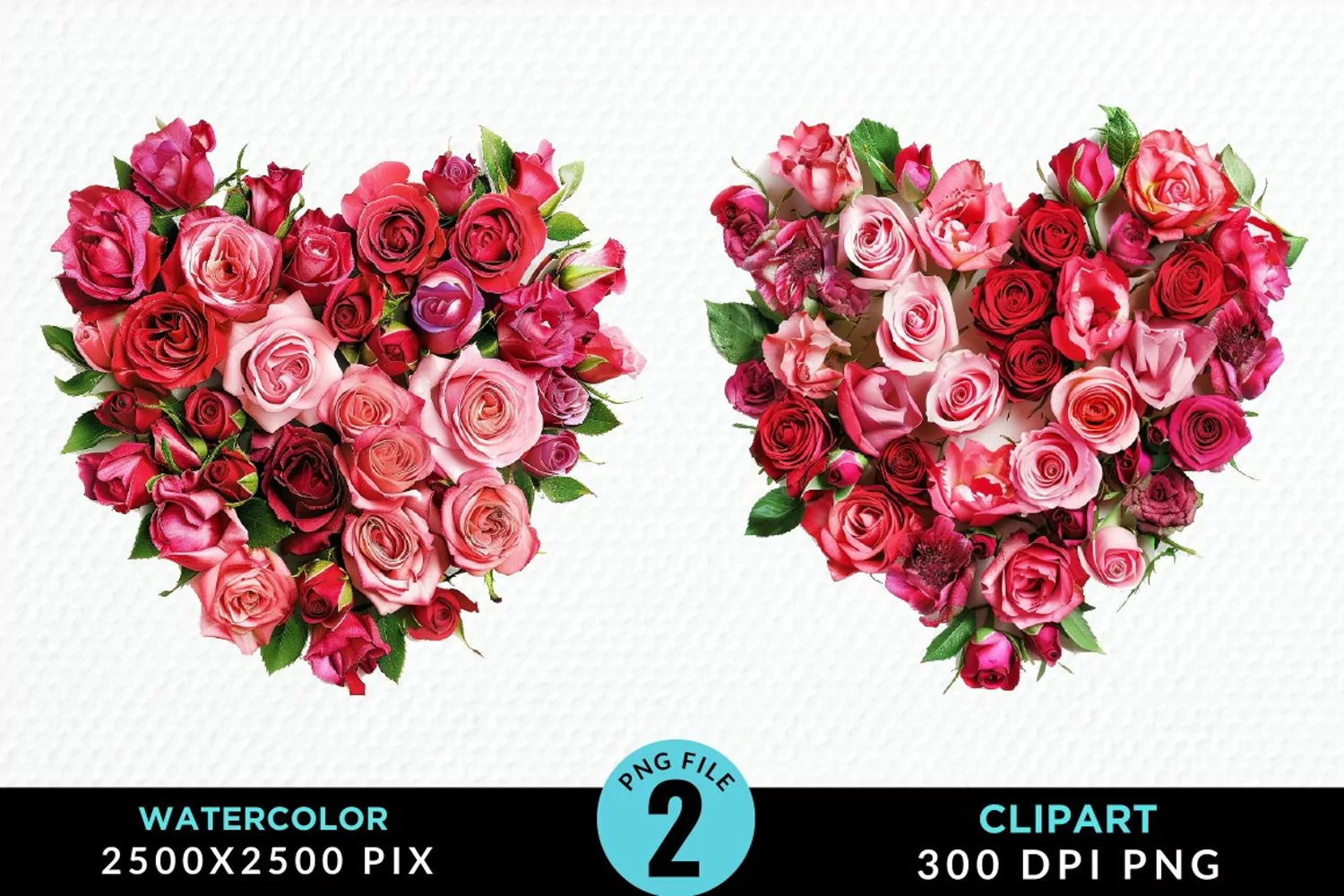 Heart Flower Sublimation PNG Clipart product image 1