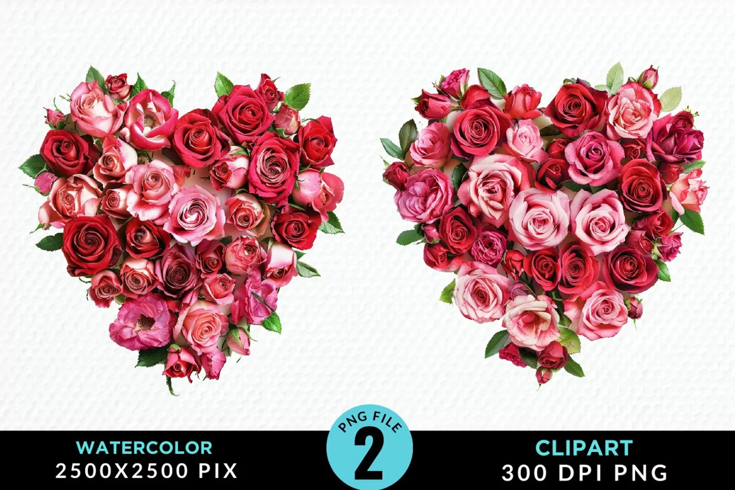Heart Flower Sublimation PNG Clipart product image 1