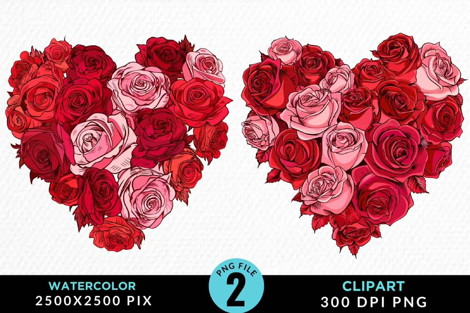 Heart Flower Sublimation PNG Clipart product image 1