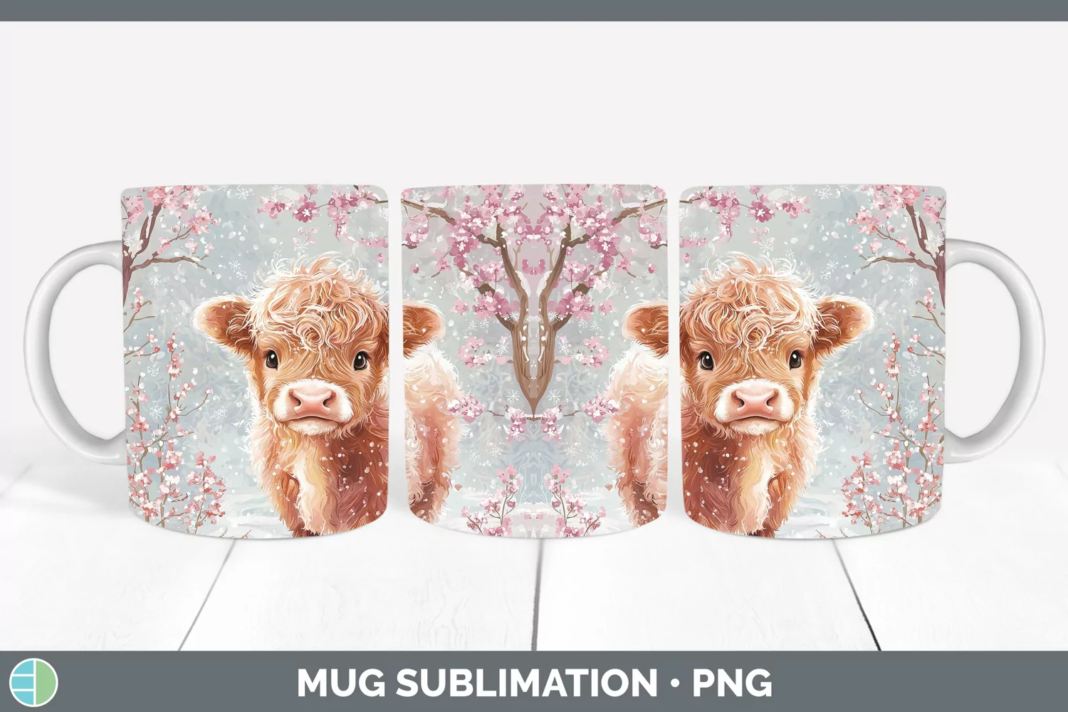 GorgeousWatercolor Mug Wrap design.