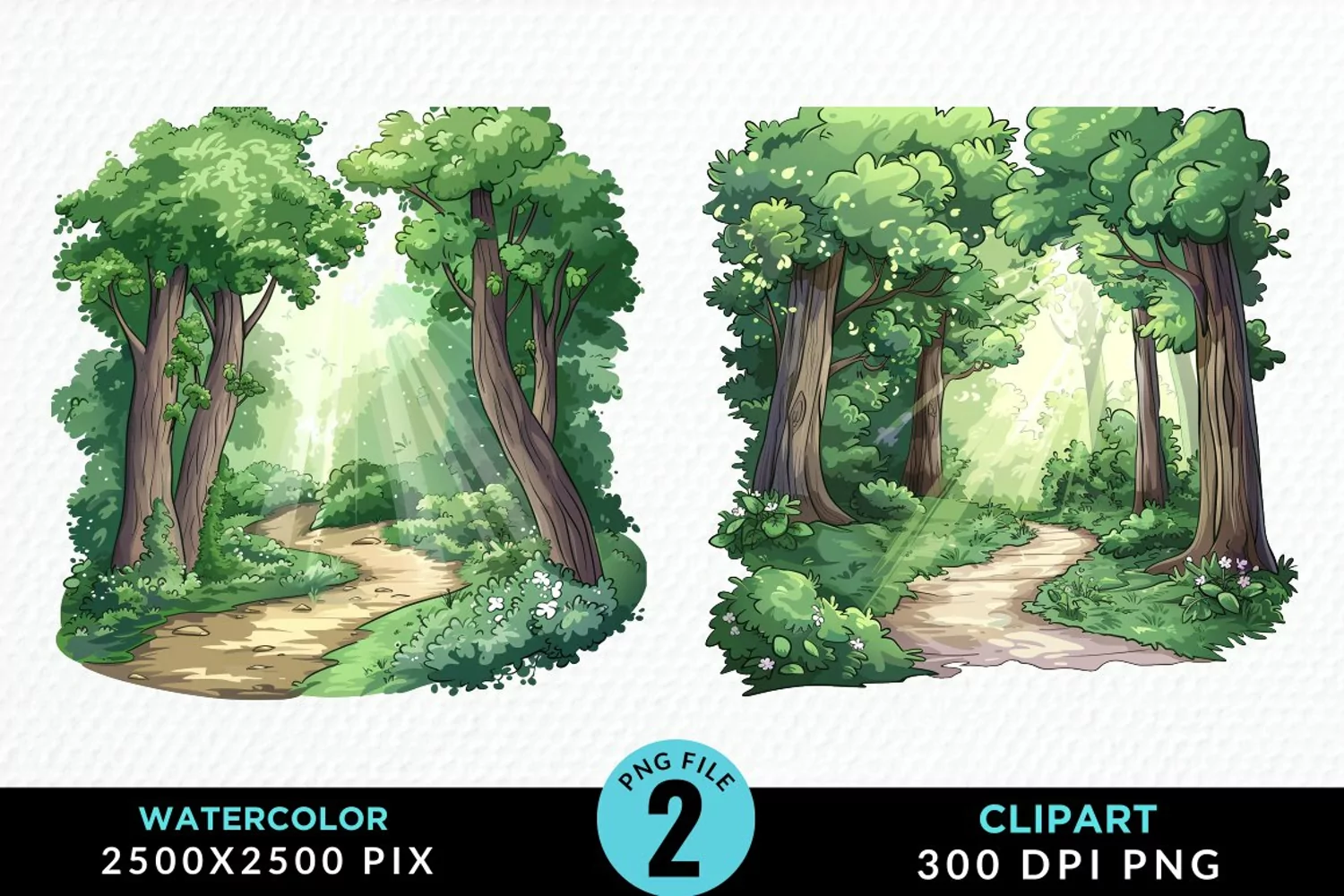 Watercolor Hiking Trails Collection Clipart product image 1