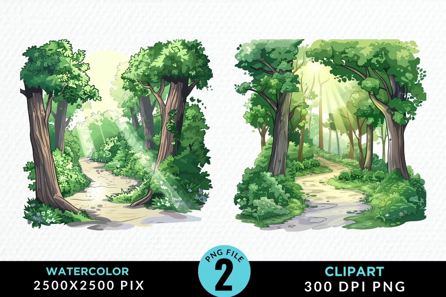 Watercolor Hiking Trails Collection Clipart product image 1