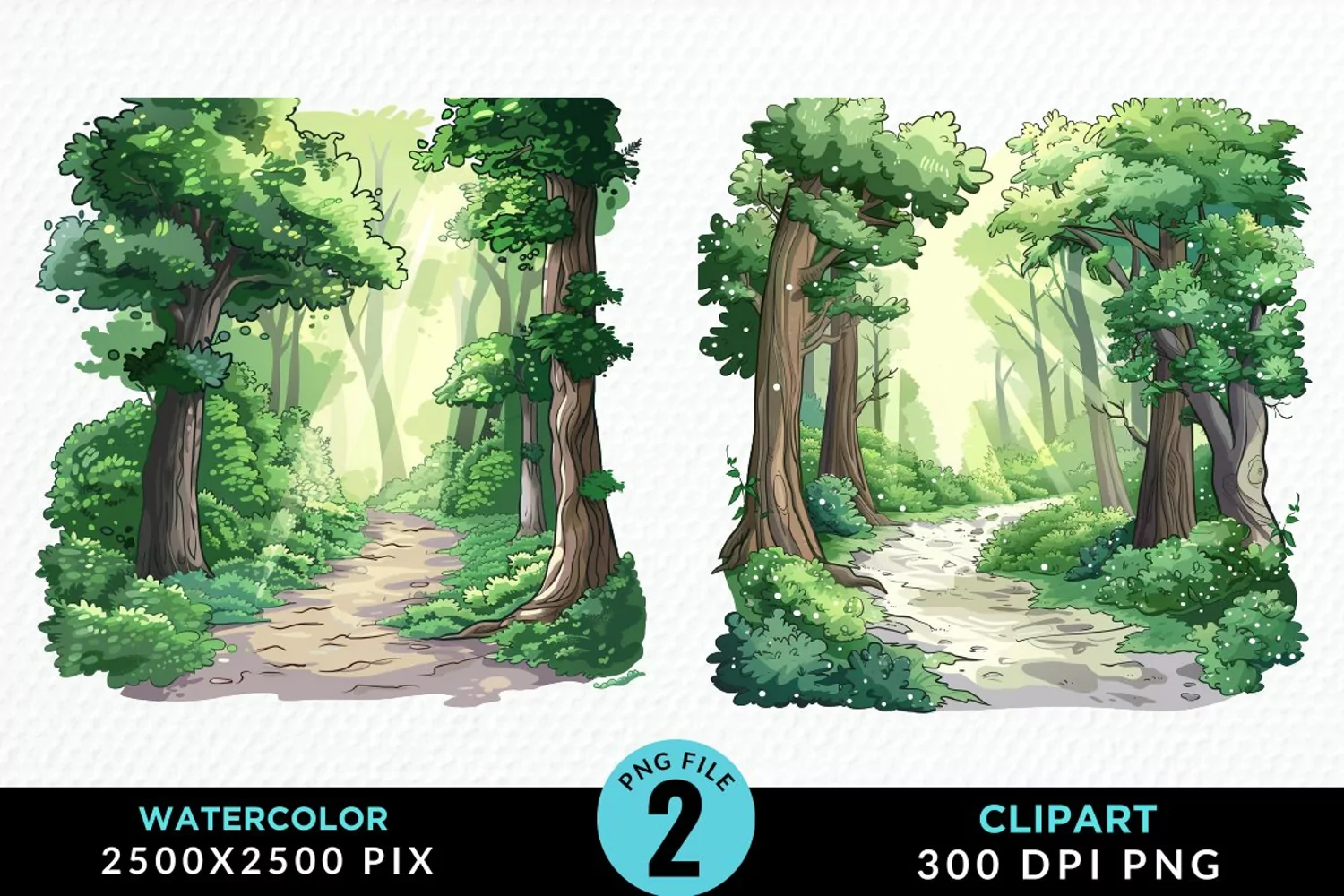 Watercolor Hiking Trails Collection Clipart product image 1