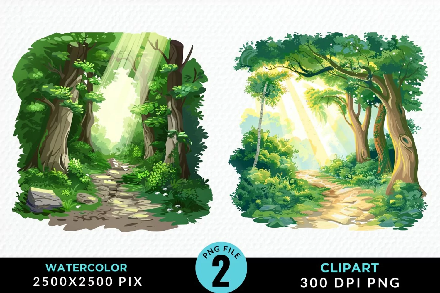 Watercolor Hiking Trails Collection Clipart product image 1