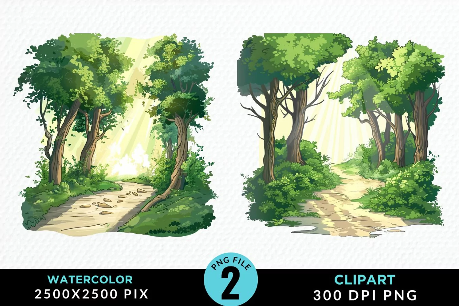 Watercolor Hiking Trails Collection Clipart product image 1