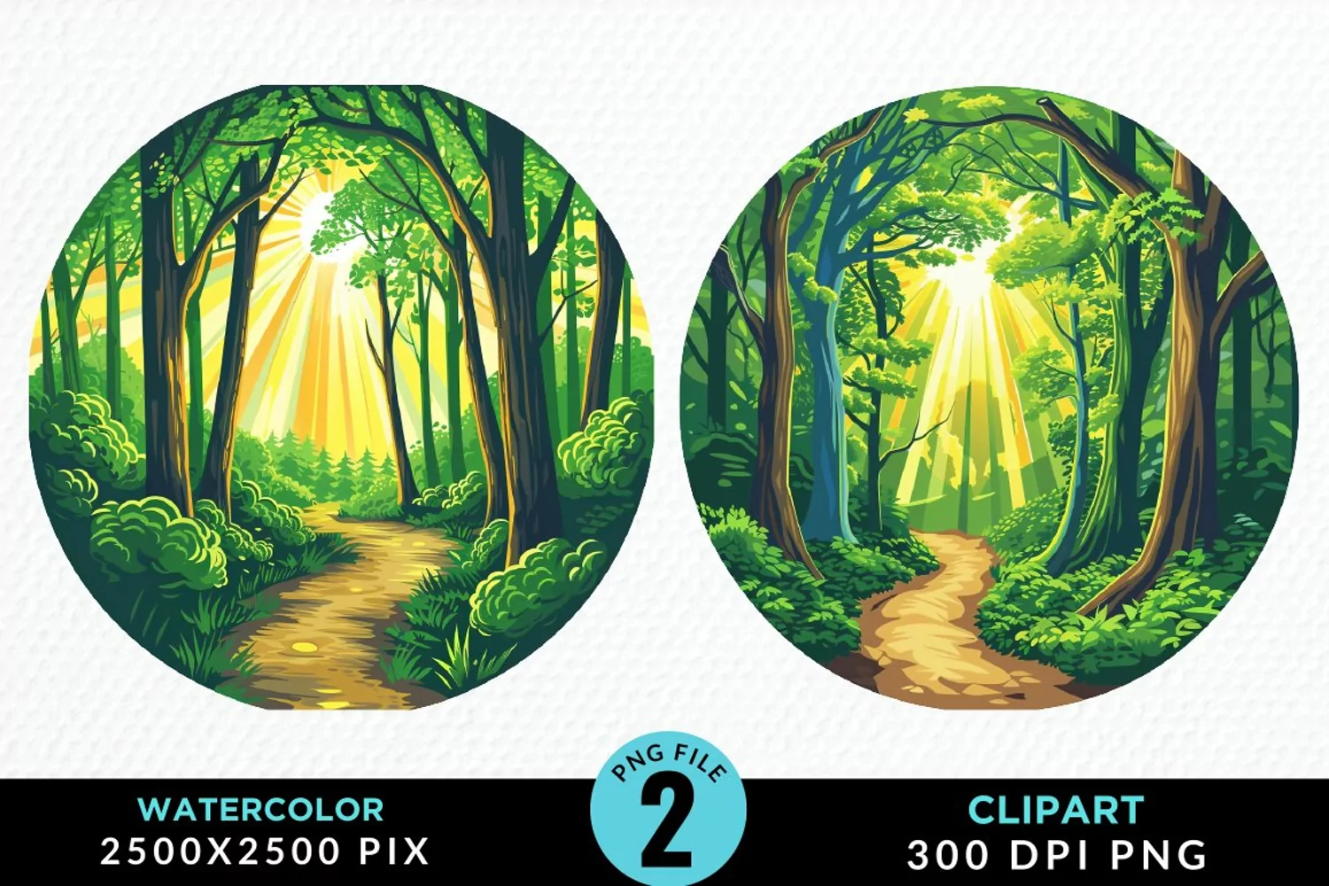 Watercolor Hiking Trails Collection Clipart product image 1