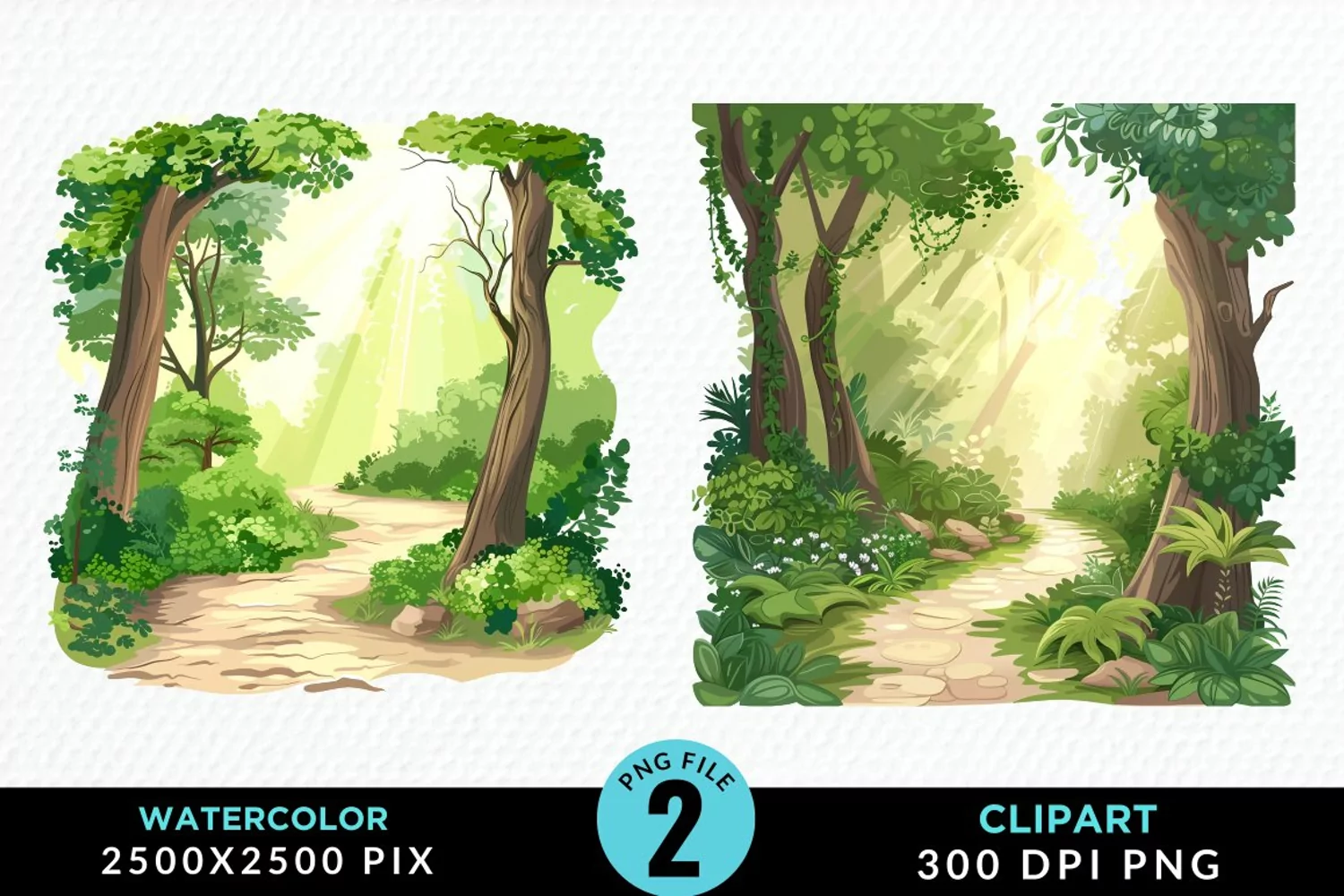 Watercolor Hiking Trails Collection Clipart product image 1