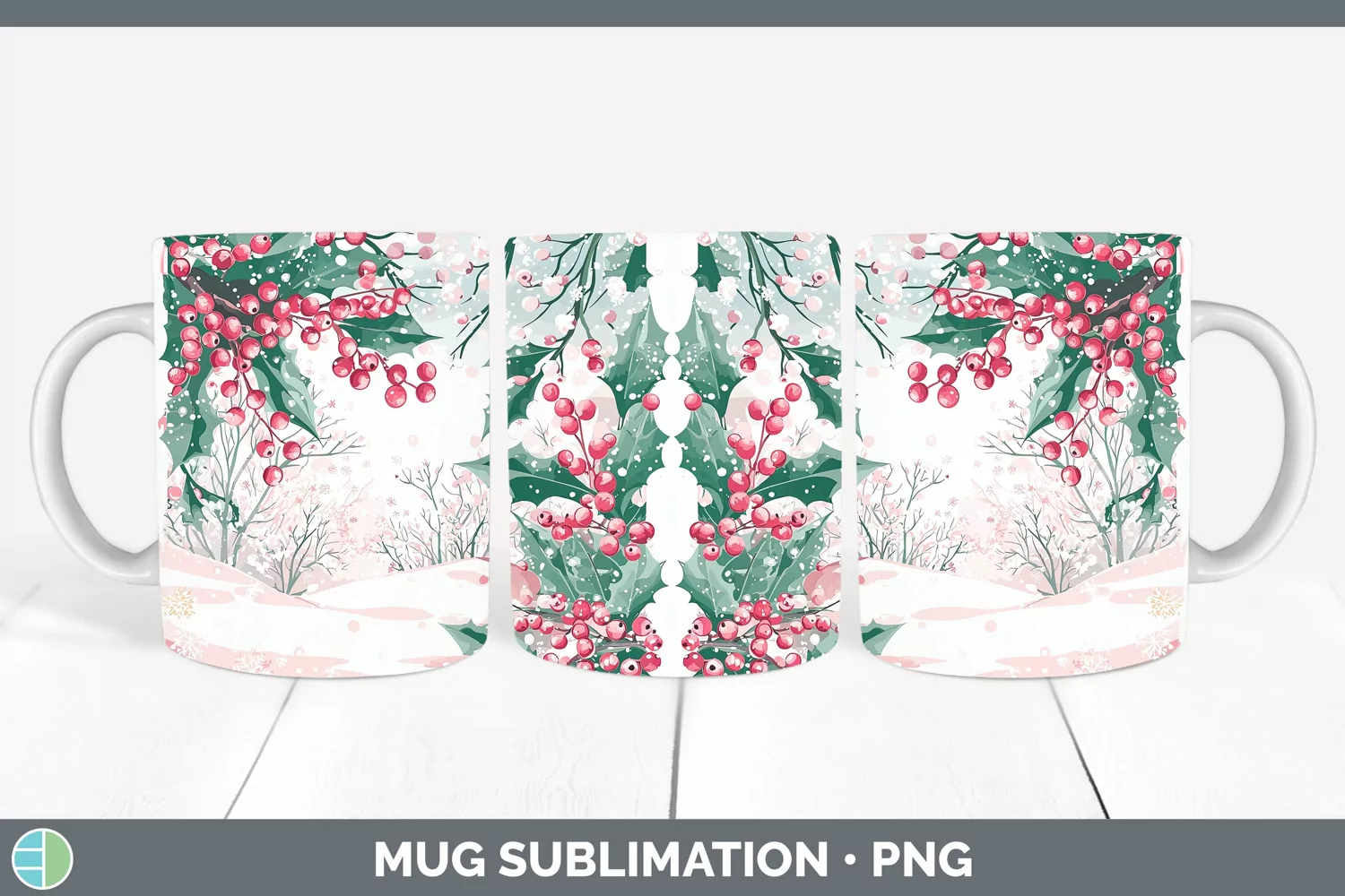 GorgeousWatercolor Mug Wrap design.