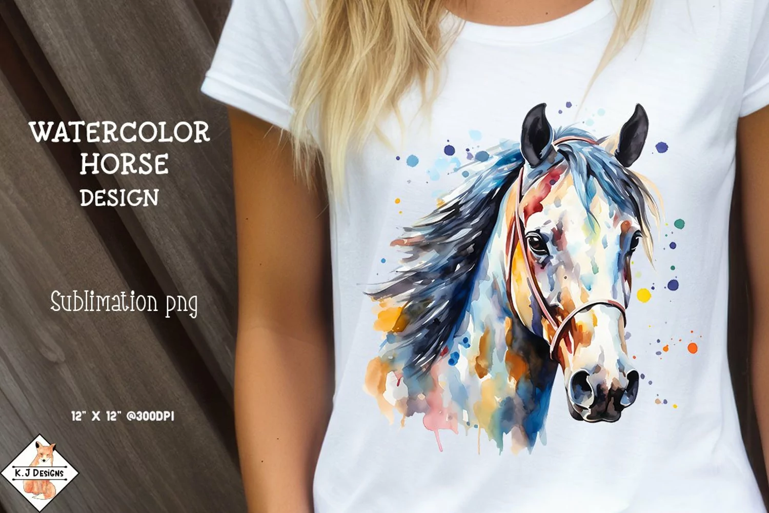 Watercolor Horse Design Sublimation product image 1