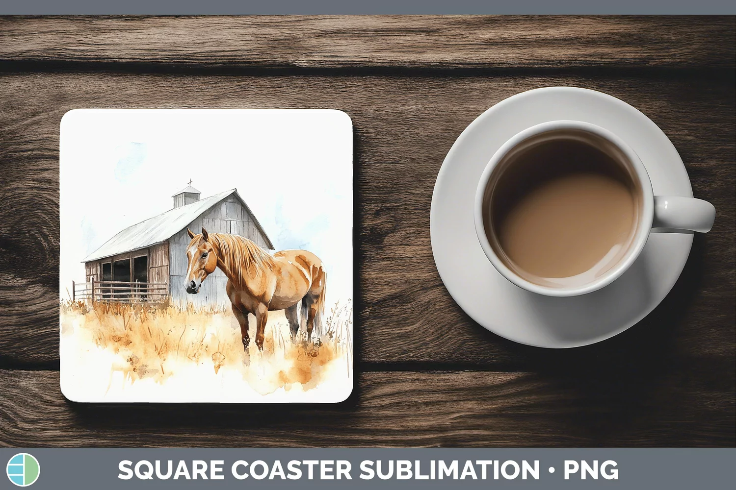GorgeousWatercolor Square Coaster design.