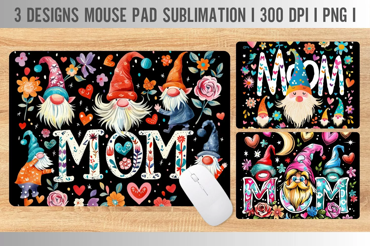 Gnome mom Mouse Pad Sublimation Design product image 1