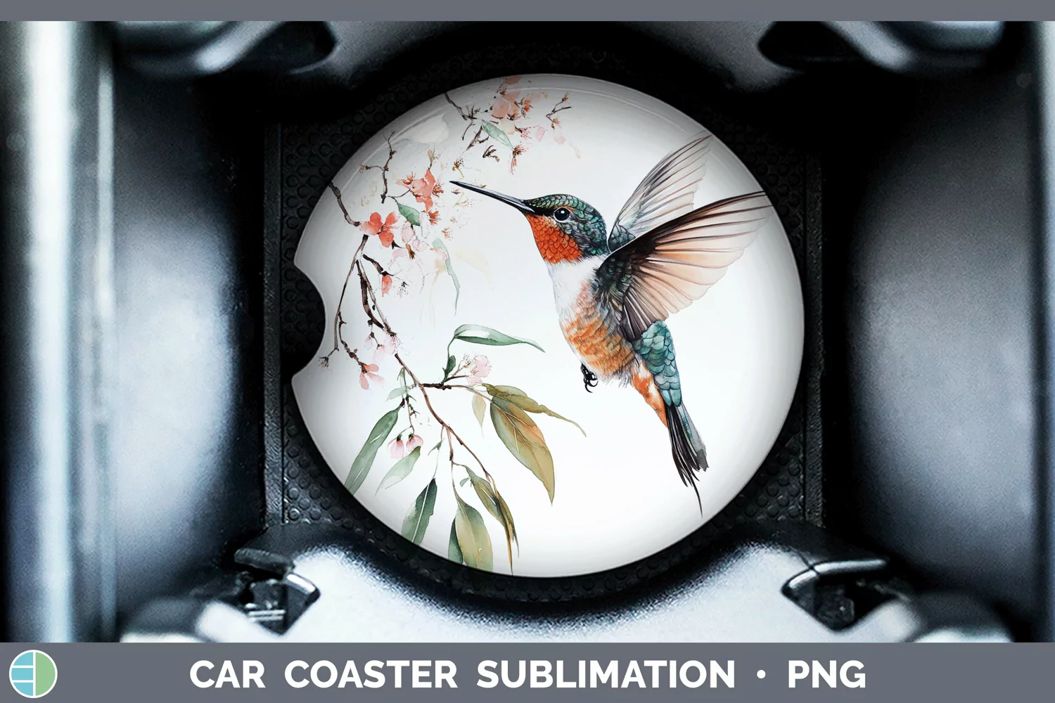 GorgeousWatercolor Car Coaster design.