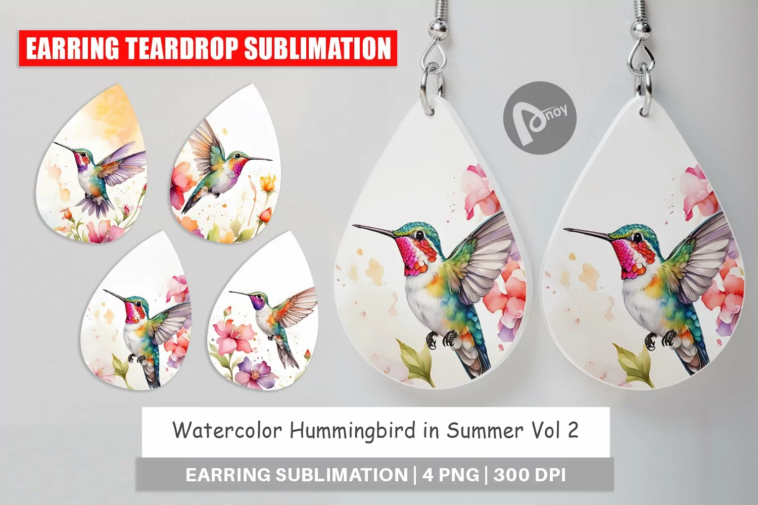 Earring Teardrop Hummingbird Summer product image 1