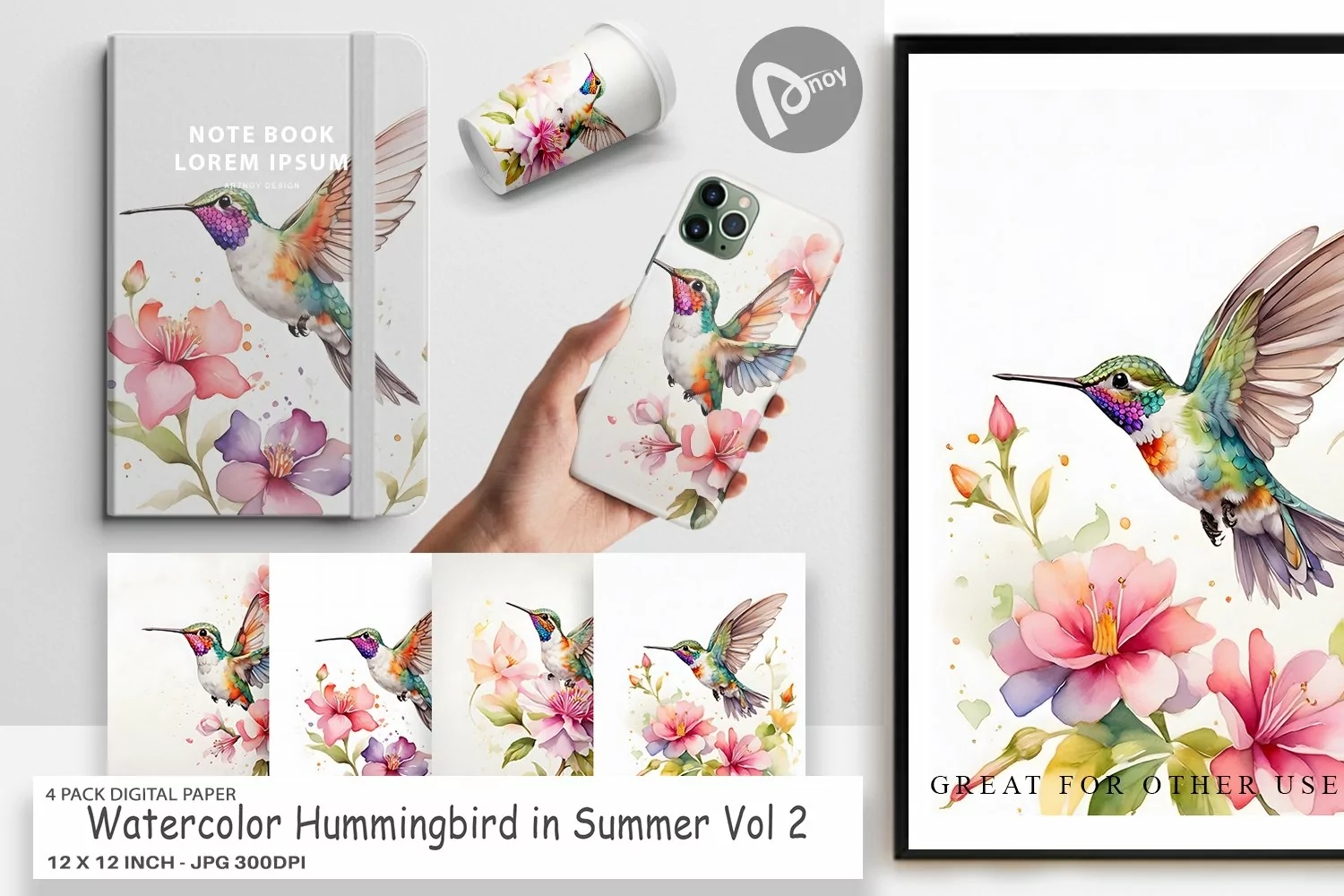 Digital Paper Hummingbird Summer product image 1