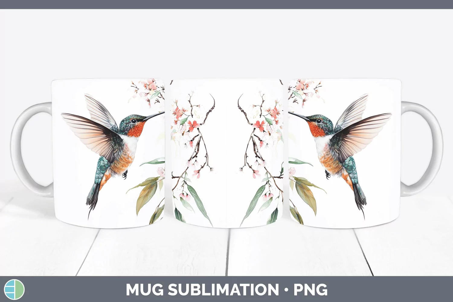 GorgeousWatercolor Mug Wrap design.