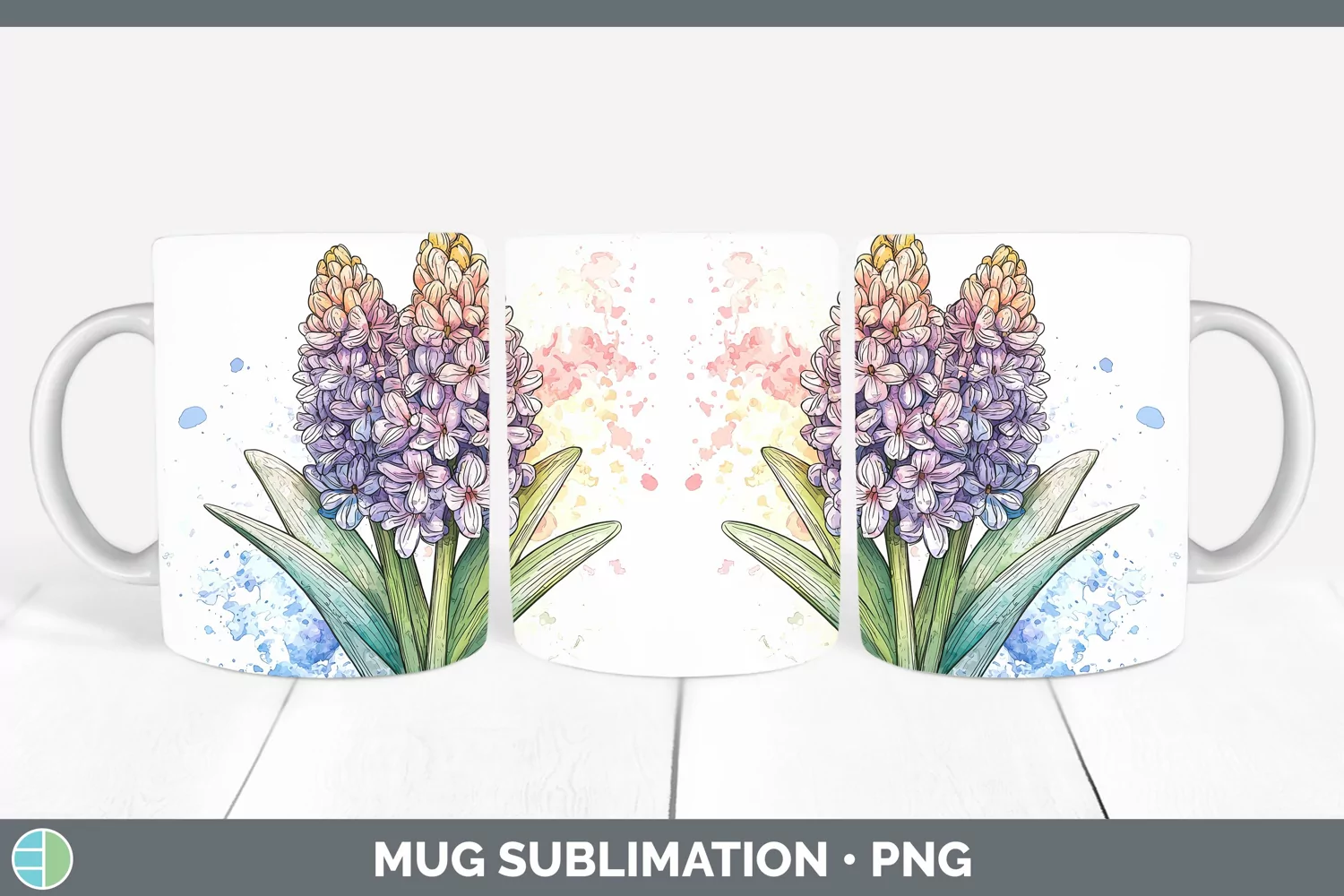 GorgeousWatercolor Mug Wrap design.
