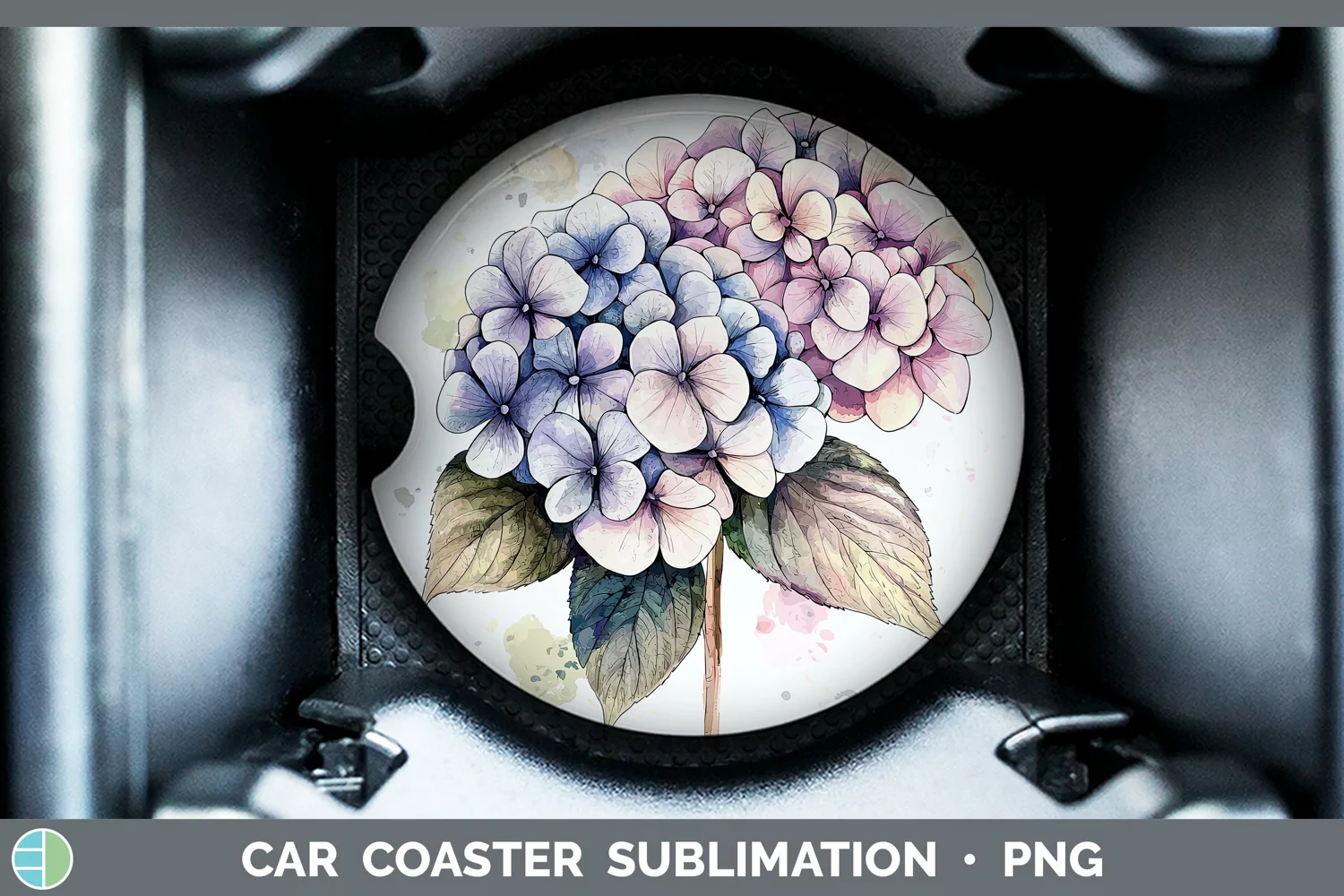GorgeousWatercolor Car Coaster design.