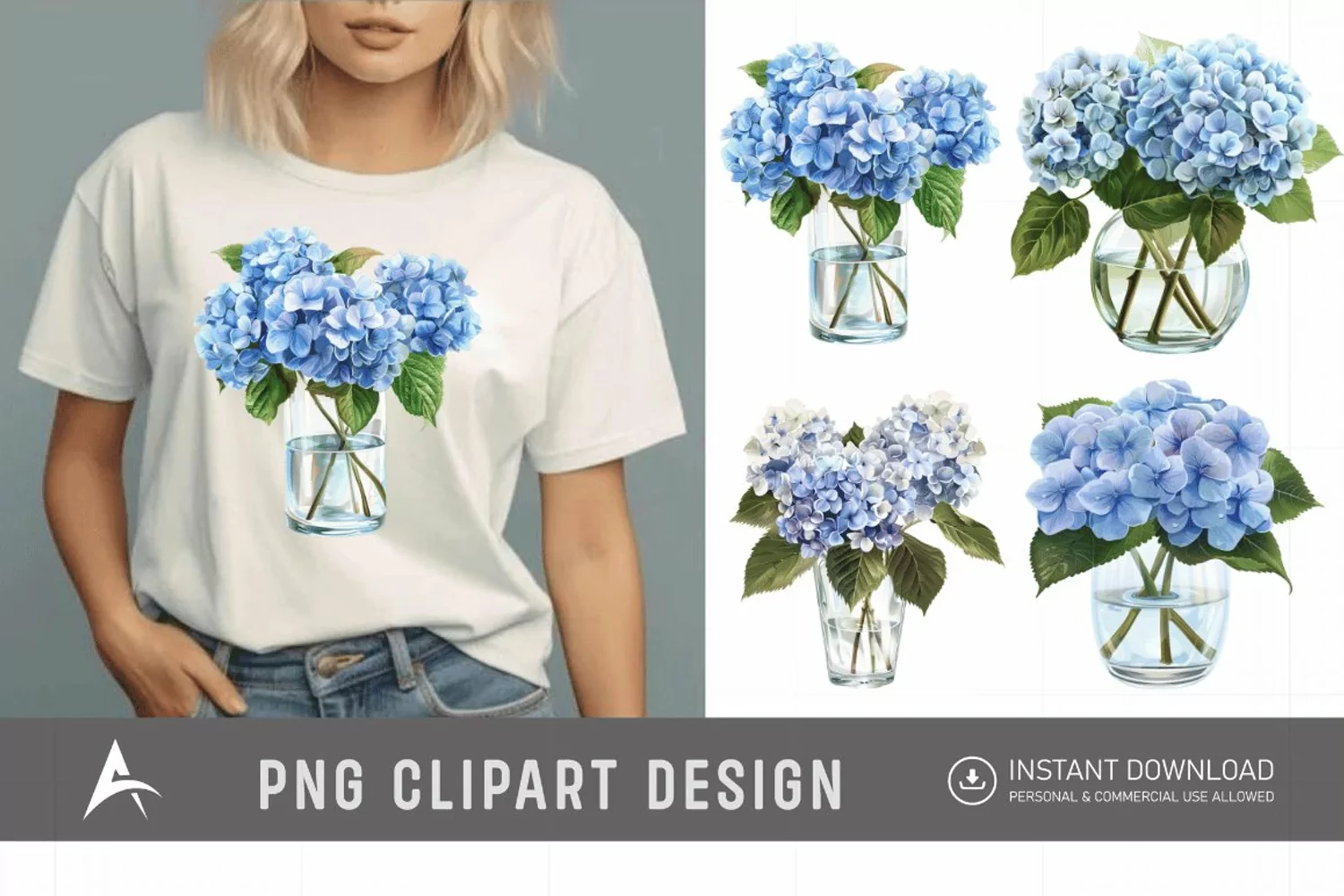 Watercolor Hydrangea Clipart product image 1