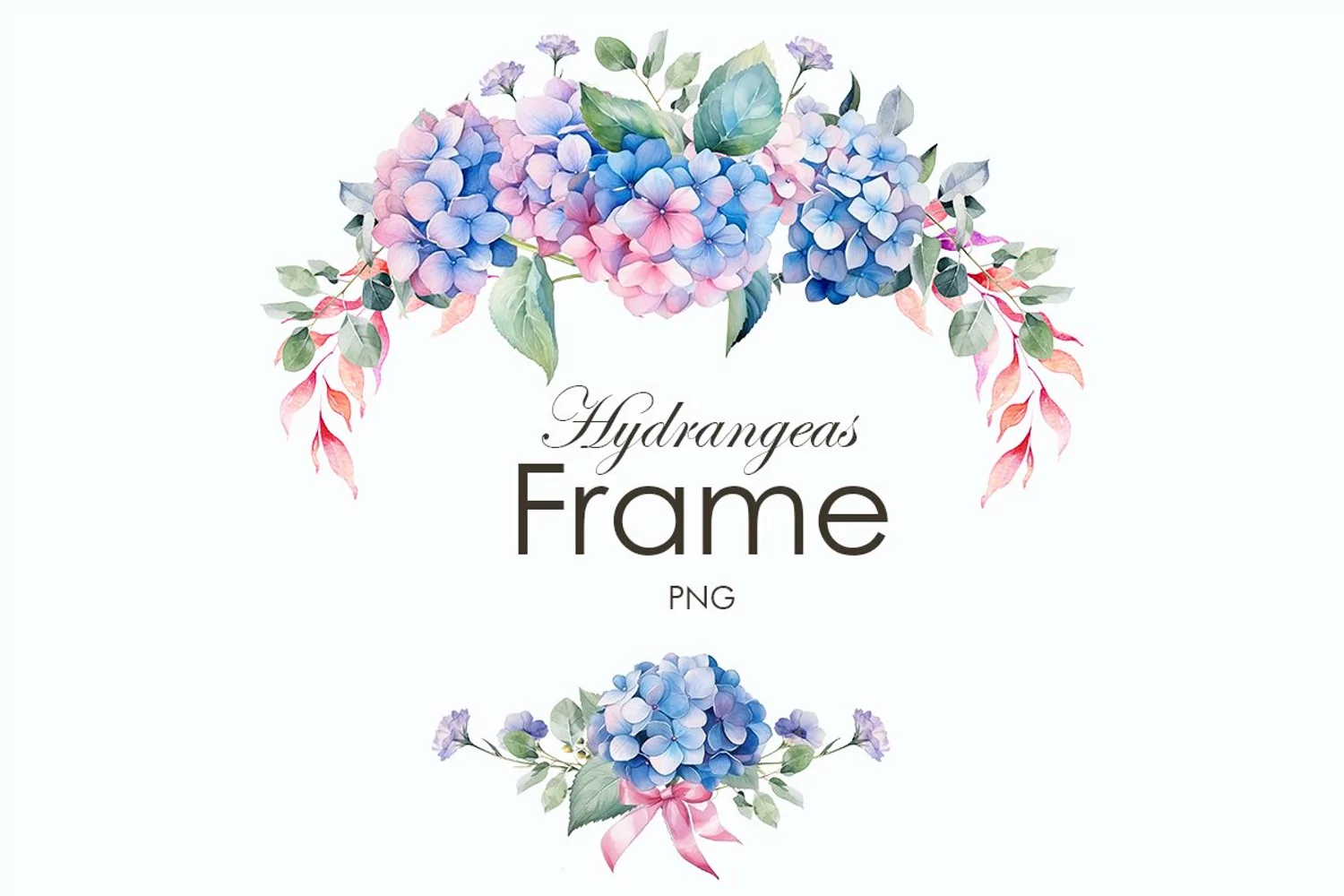 Watercolor Hydrangea Frame
