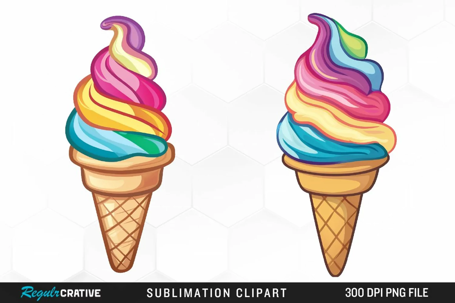 Watercolor Ice Cream Image Clipart product image 1