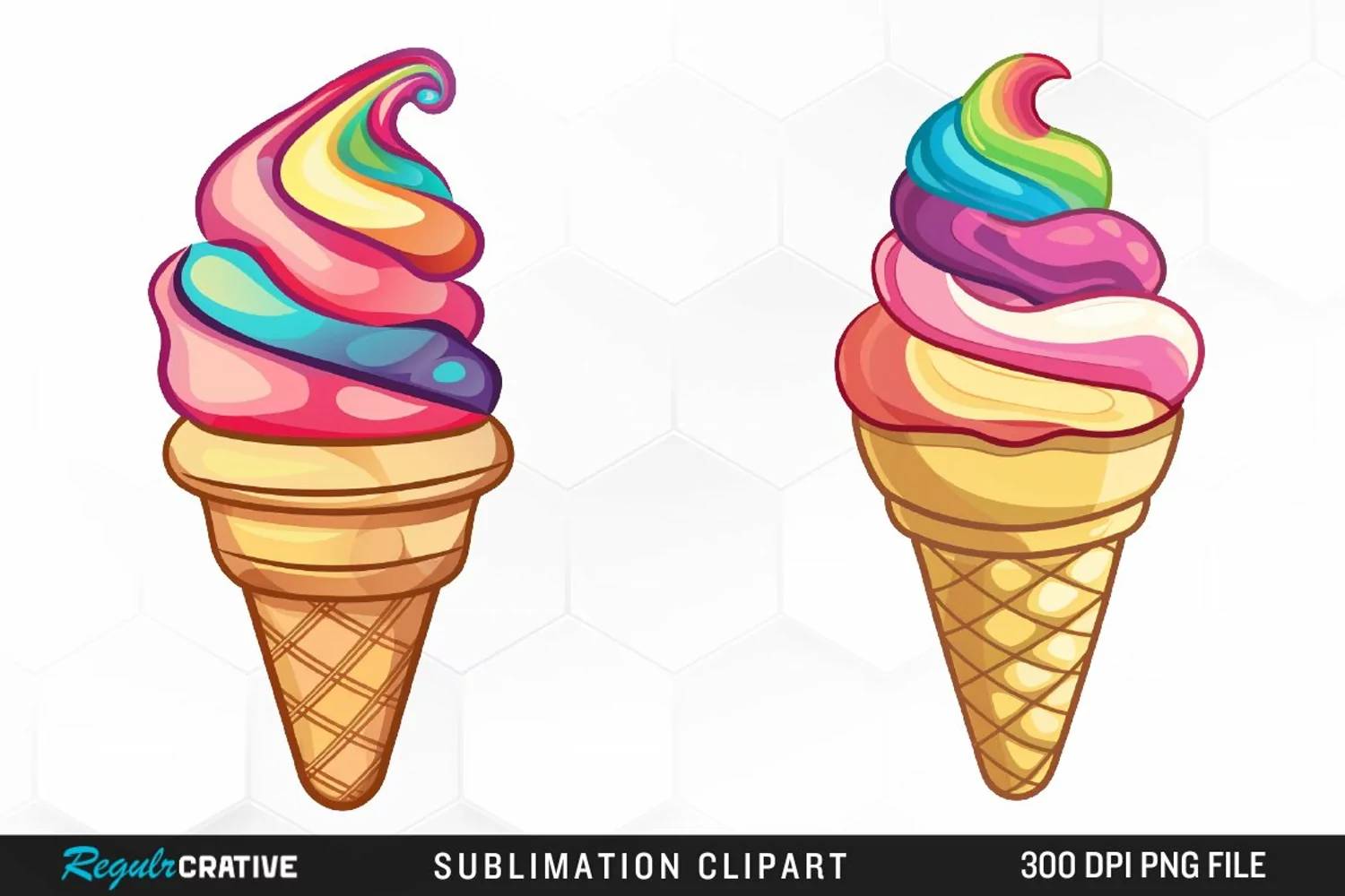 Watercolor Ice Cream Graphics Clipart product image 1