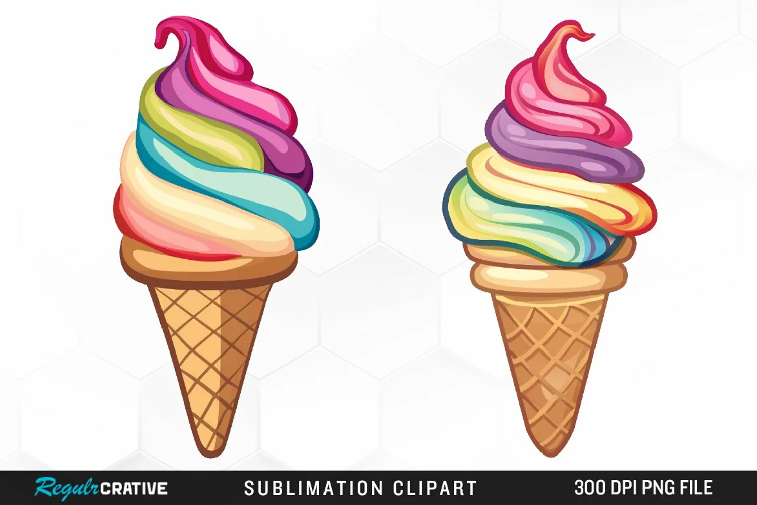 Watercolor Ice Cream Graphics Clipart product image 1