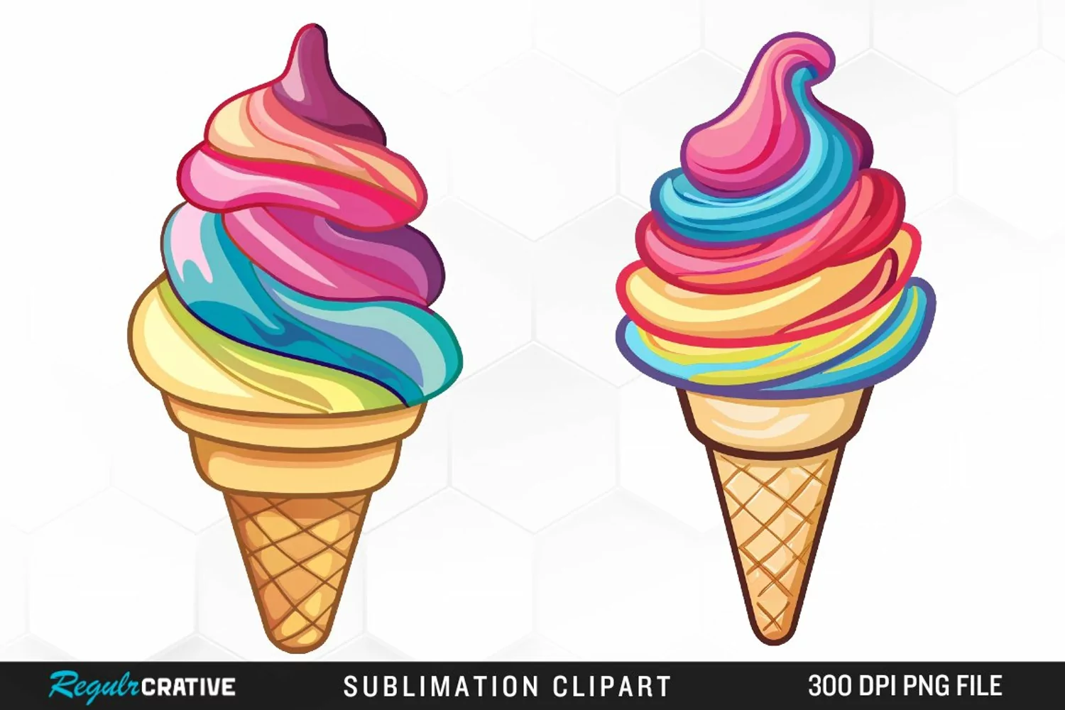 Watercolor Ice Cream Image Clipart product image 1