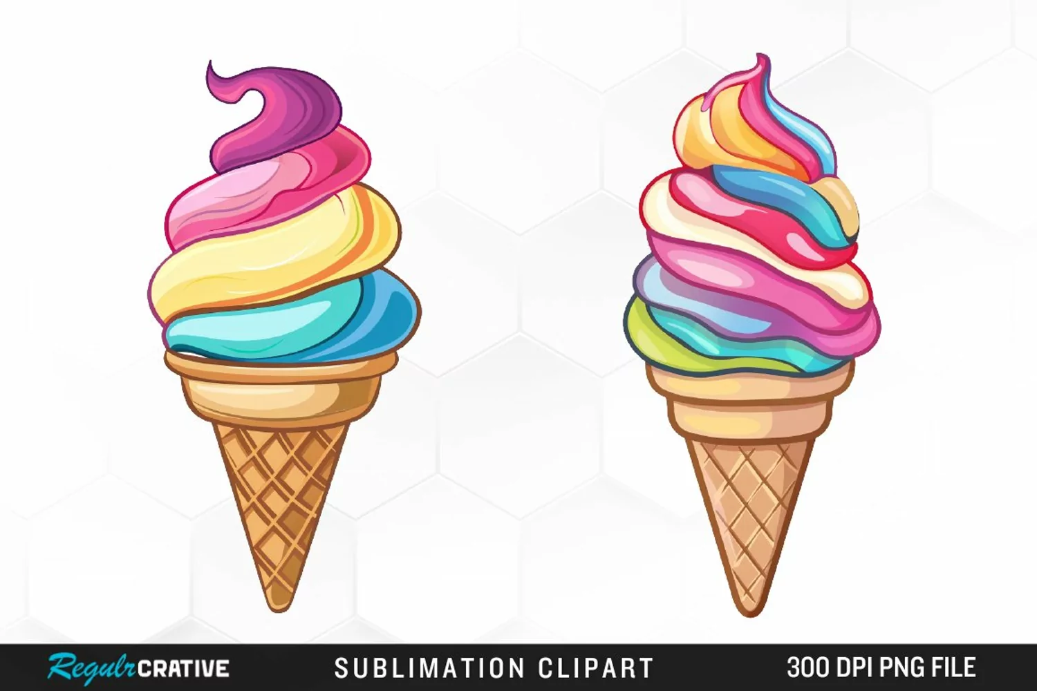Watercolor Ice Cream Graphics Clipart product image 1