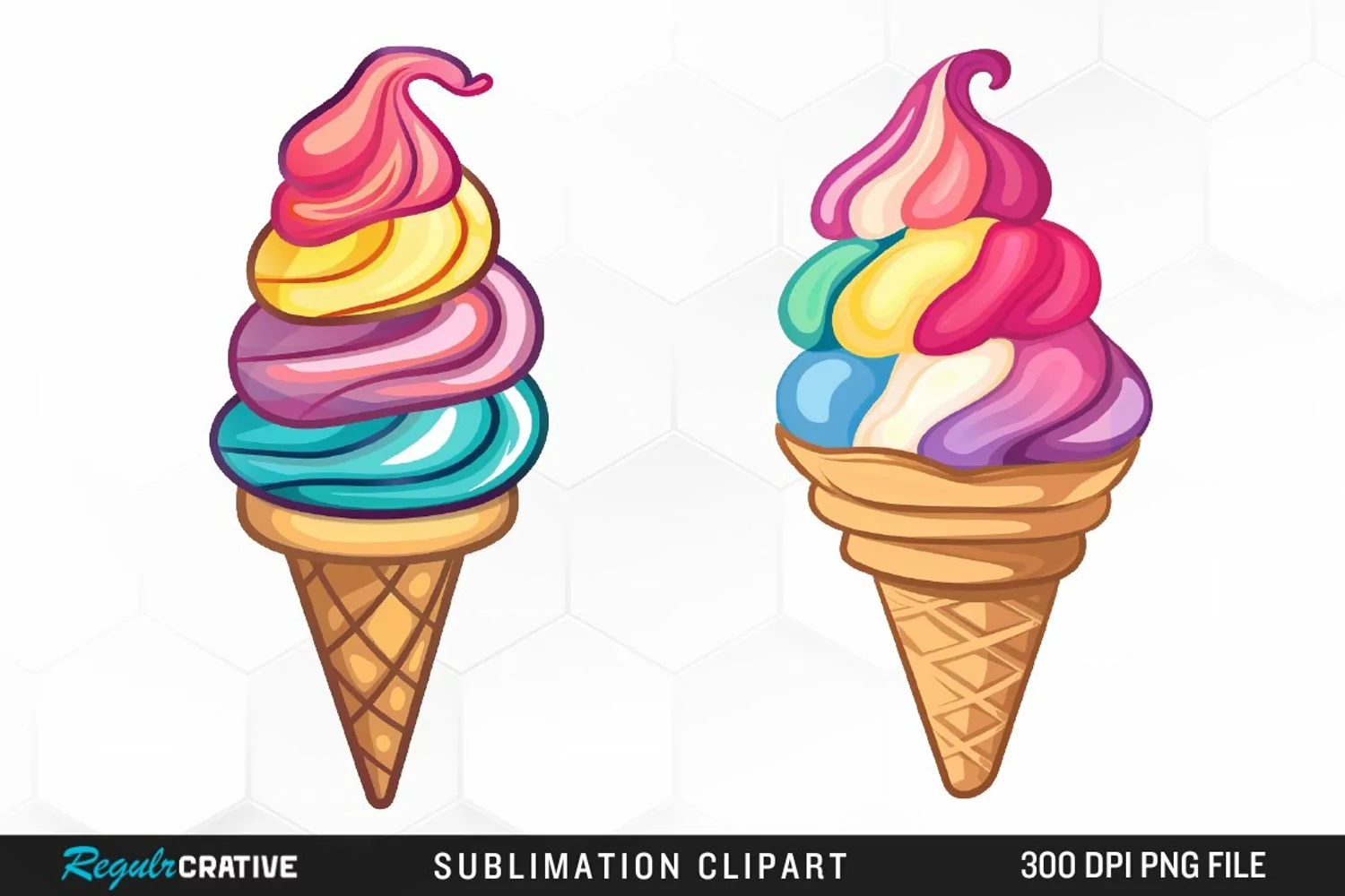 Watercolor Ice Cream Image Clipart product image 1
