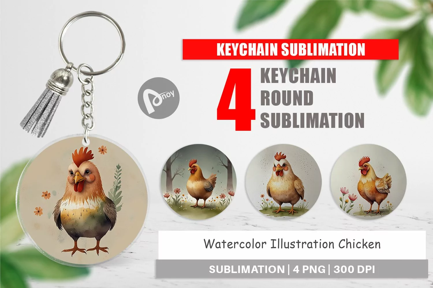 Keychain Illustration Chicken product image 1