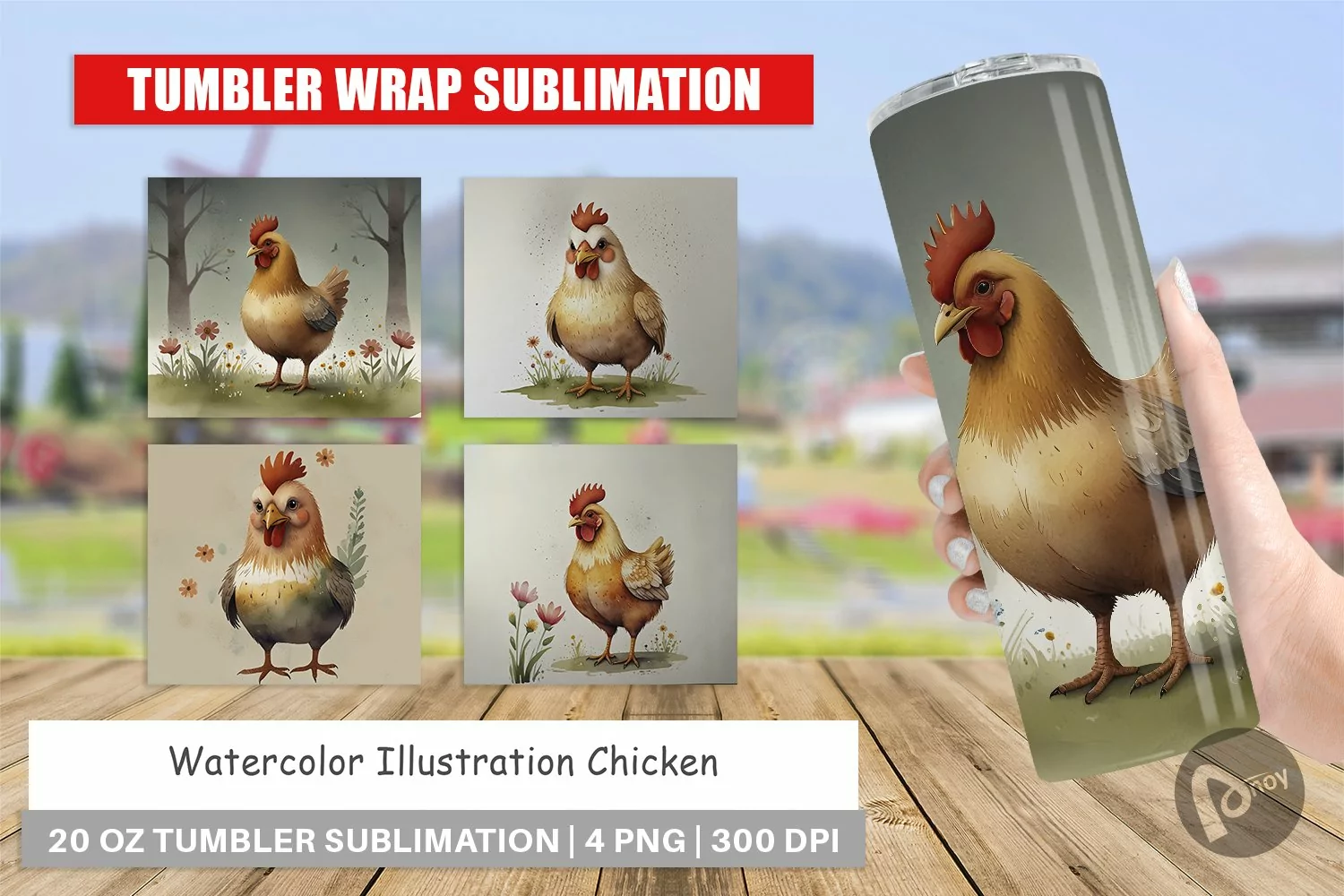Tumbler Wrap Illustration Chicken product image 1