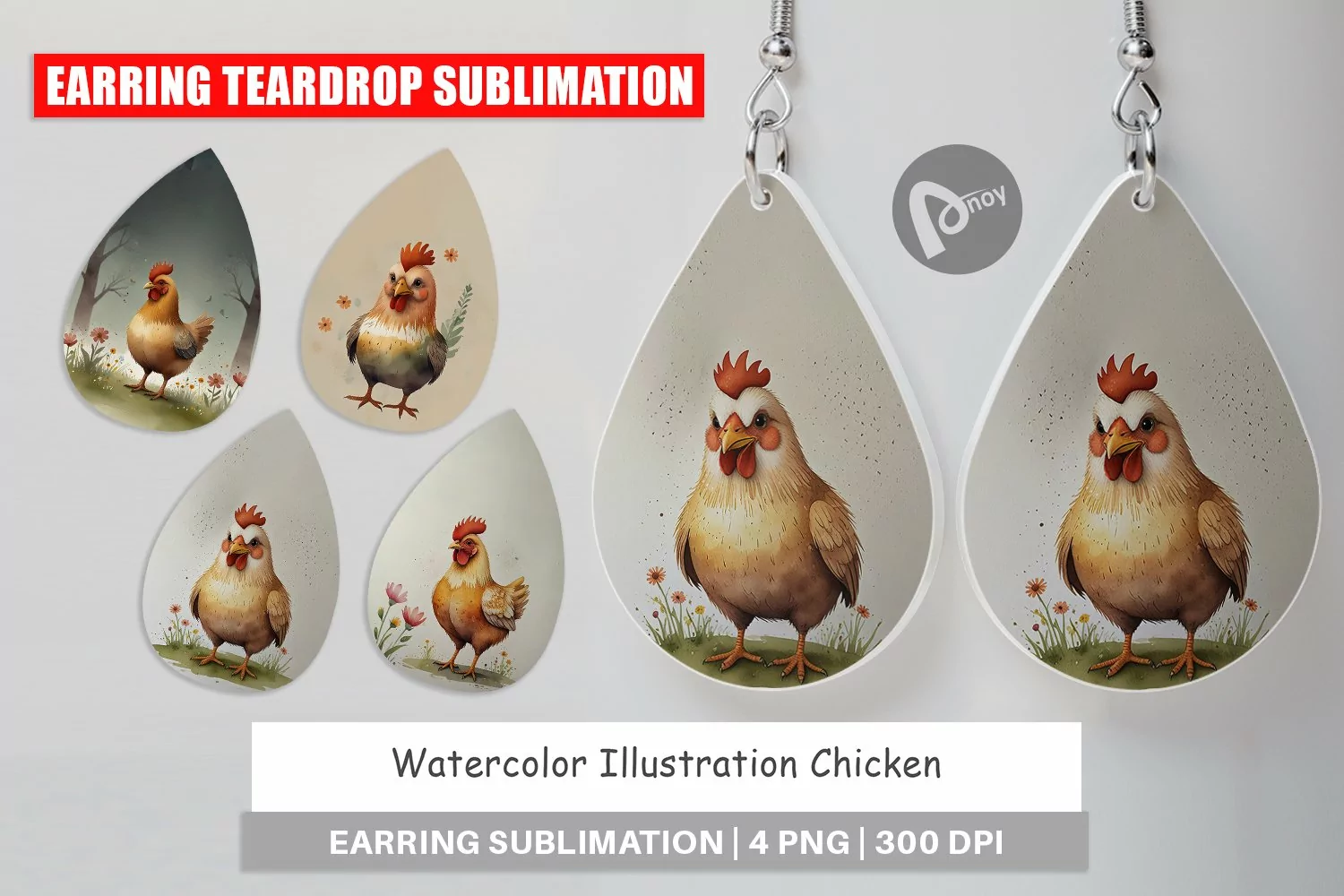 Earring Teardrop Illustration Chicken product image 1