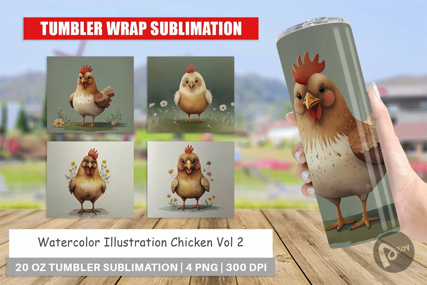Tumbler Wrap Illustration Chicken product image 1
