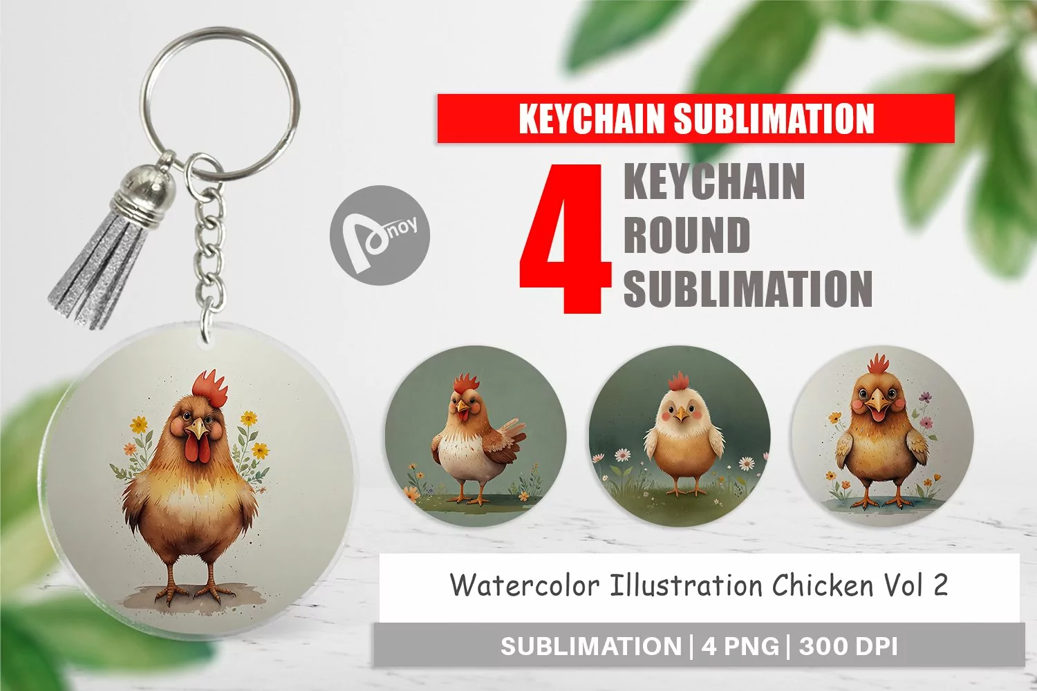 Keychain Illustration Chicken product image 1