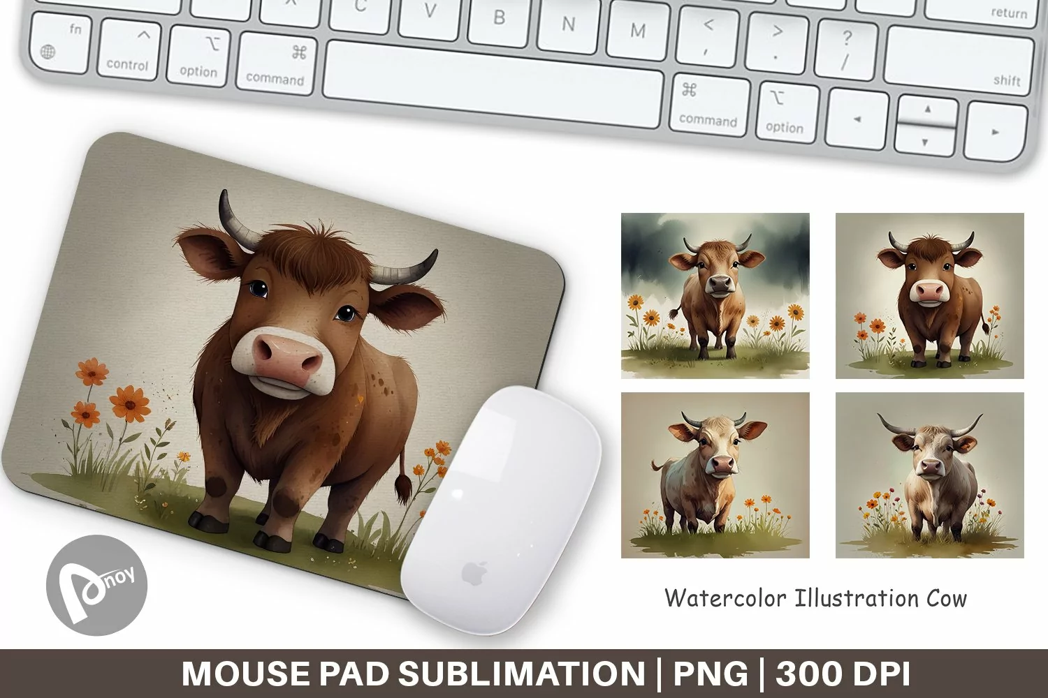 Mouse Pad Illustration Cow product image 1