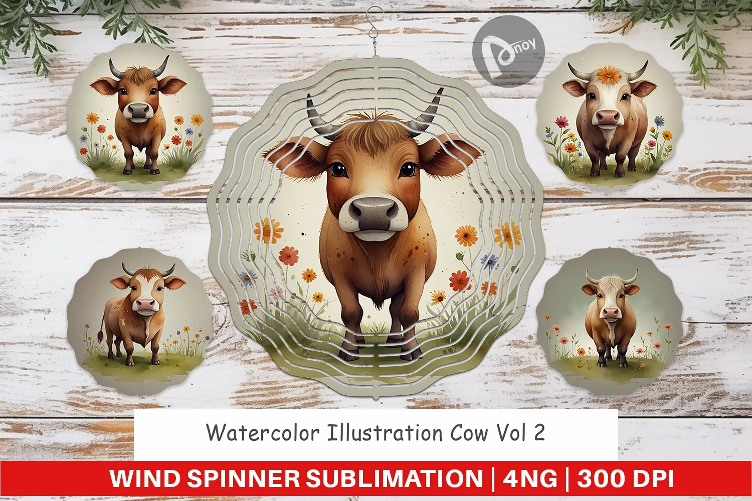 Wind Spinner Illustration Cow product image 1