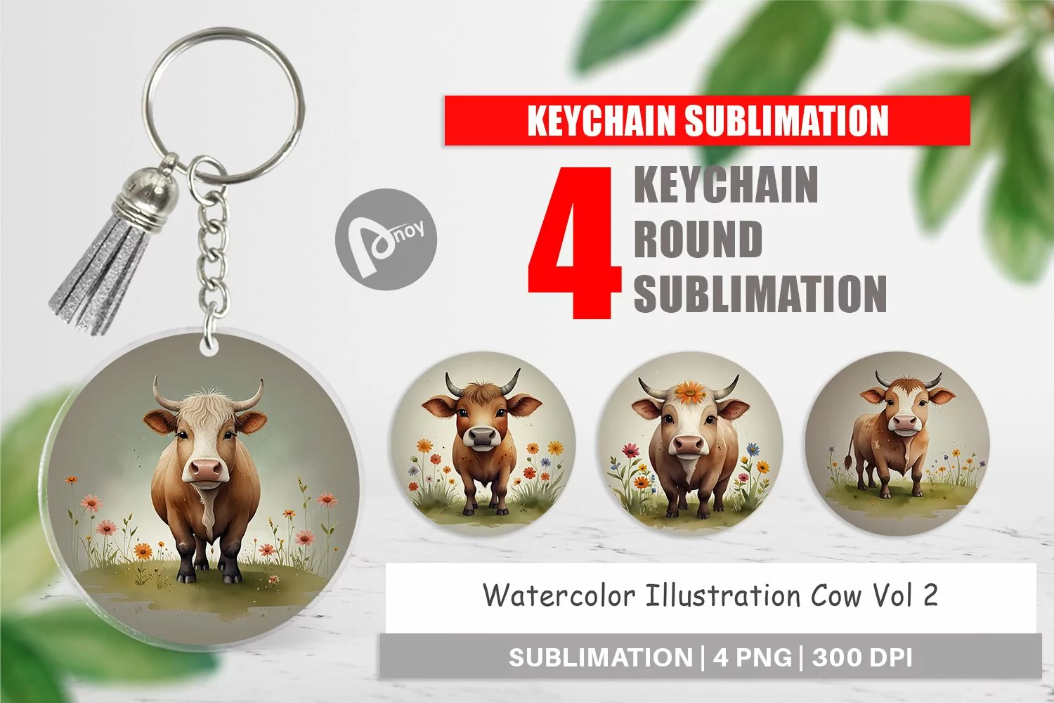 Keychain Illustration Cow product image 1