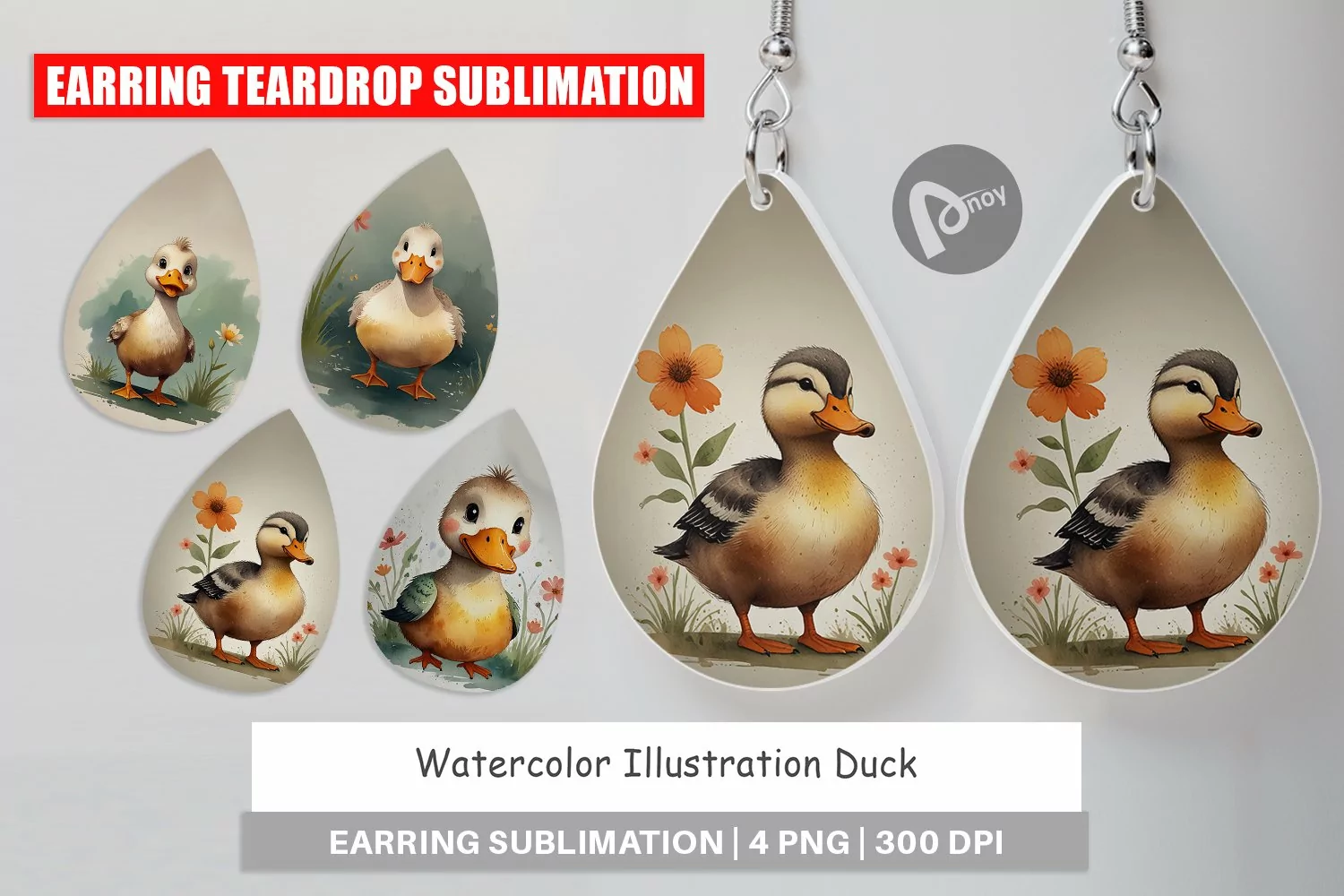 Earring Teardrop Illustration Duck product image 1
