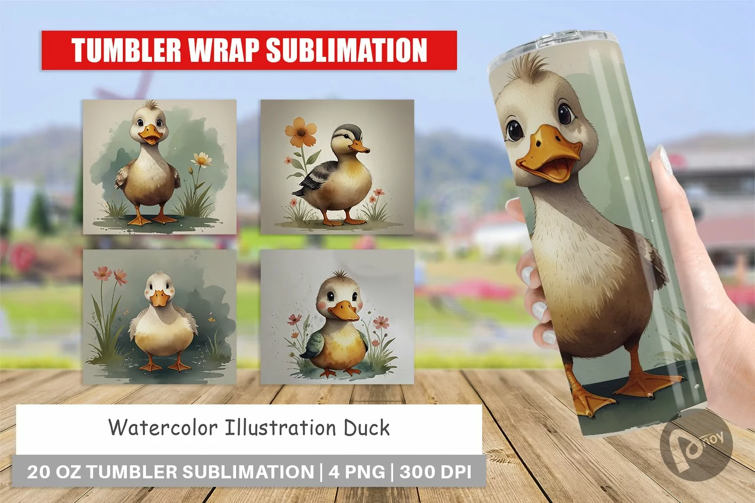 Tumbler Wrap Illustration Duck product image 1
