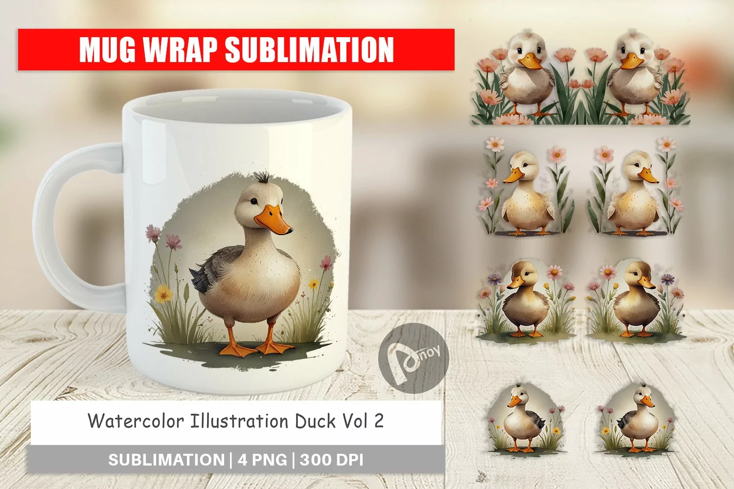 Mug Wrap Design Illustration Duck product image 1