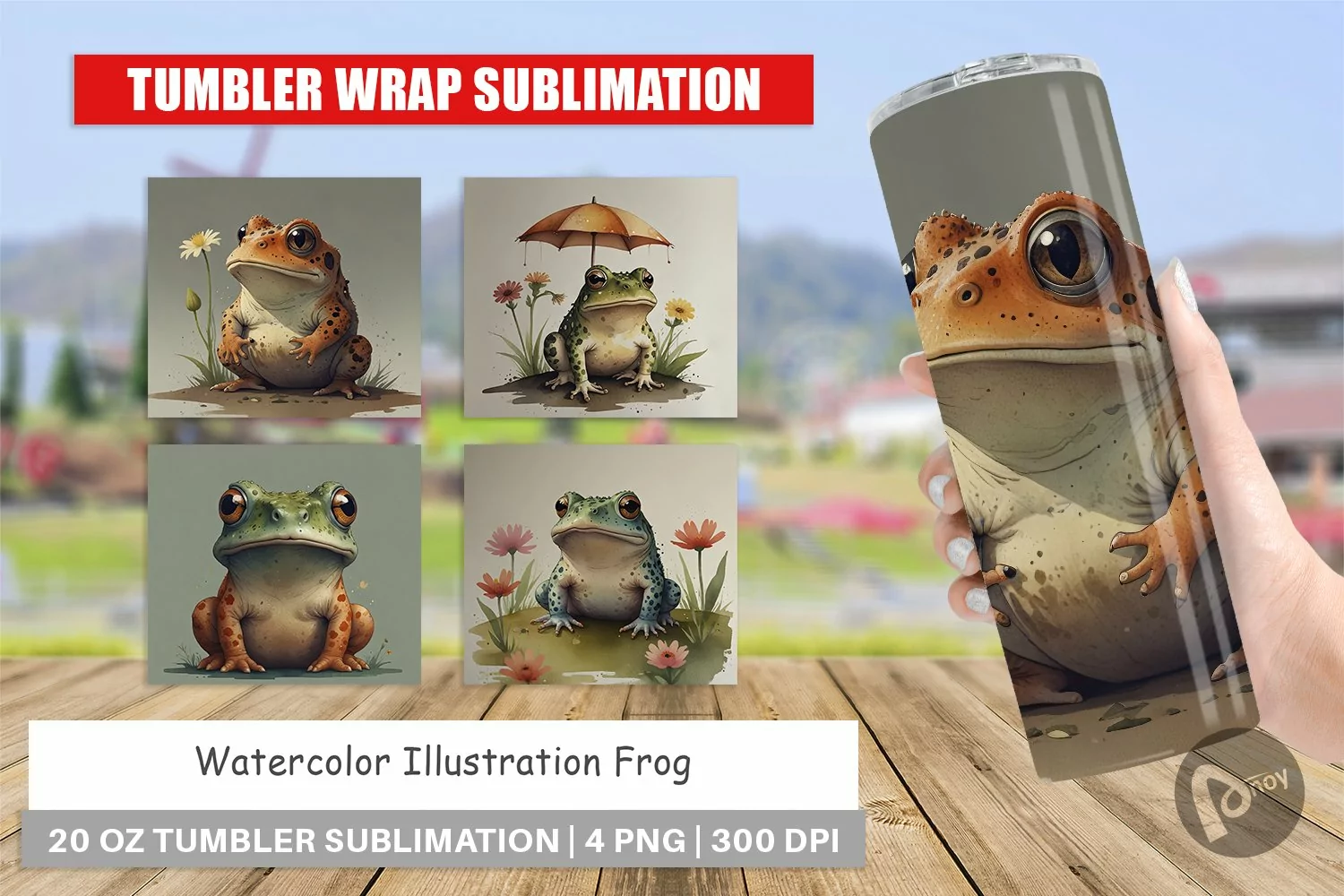 Tumbler Wrap Illustration Frog product image 1