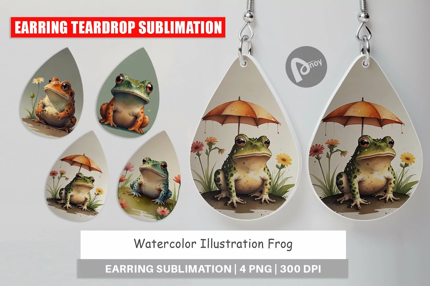 Earring Teardrop Illustration Frog product image 1