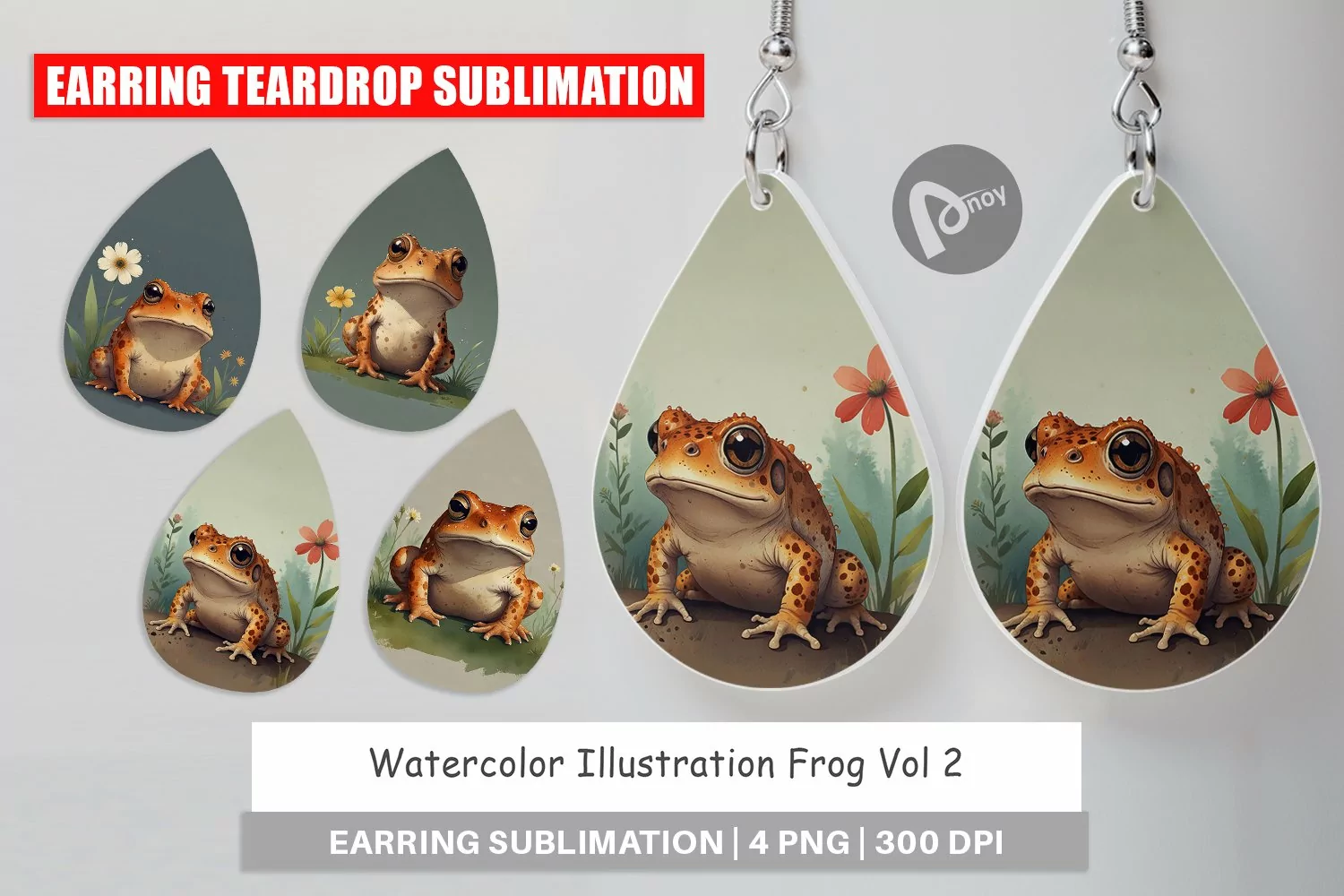 Earring Teardrop Illustration Frog product image 1