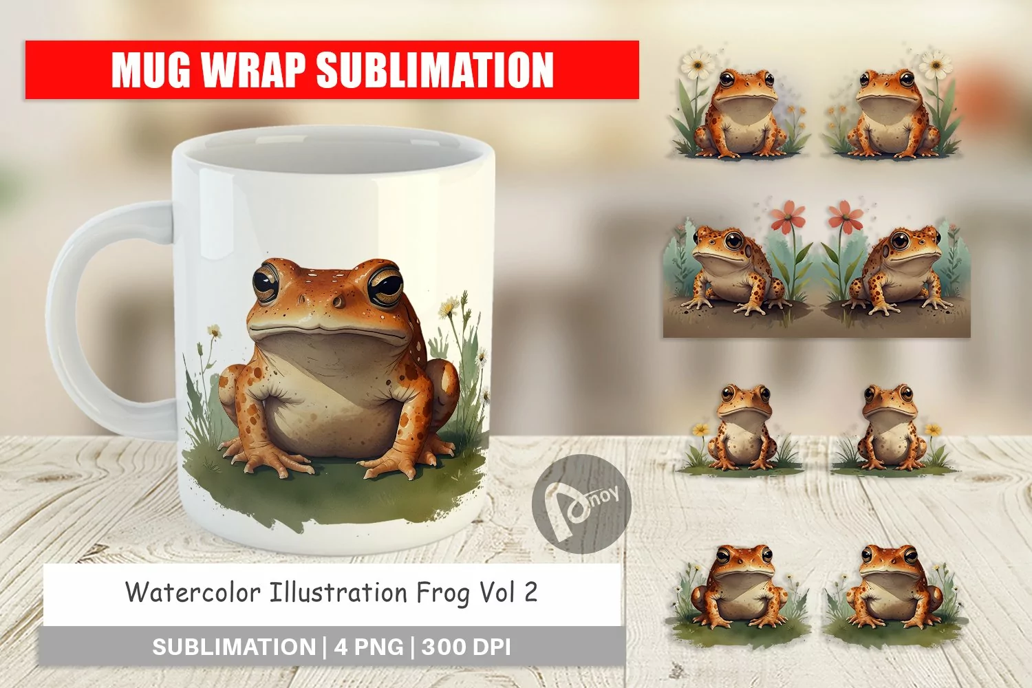 Mug Wrap Design Illustration Frog product image 1