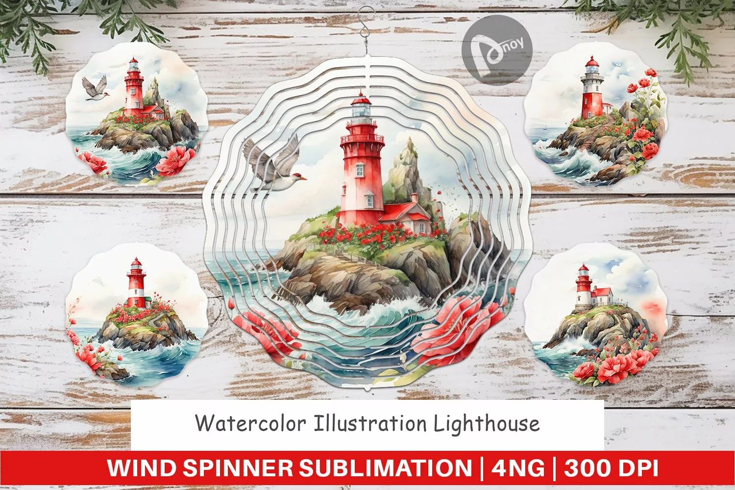 Wind Spinner Watercolor Lighthouse product image 1