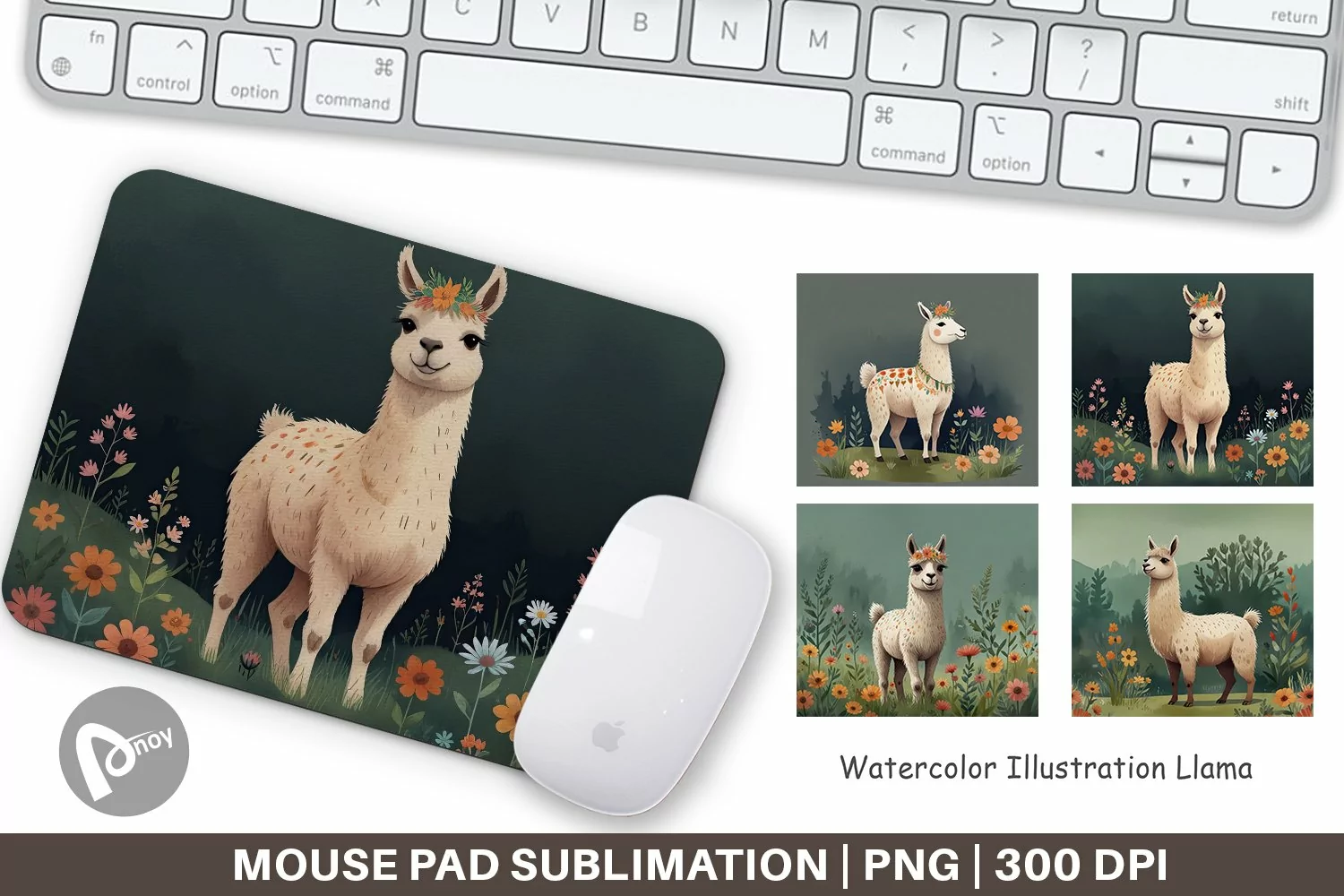 Mouse Pad Illustration Llama product image 1