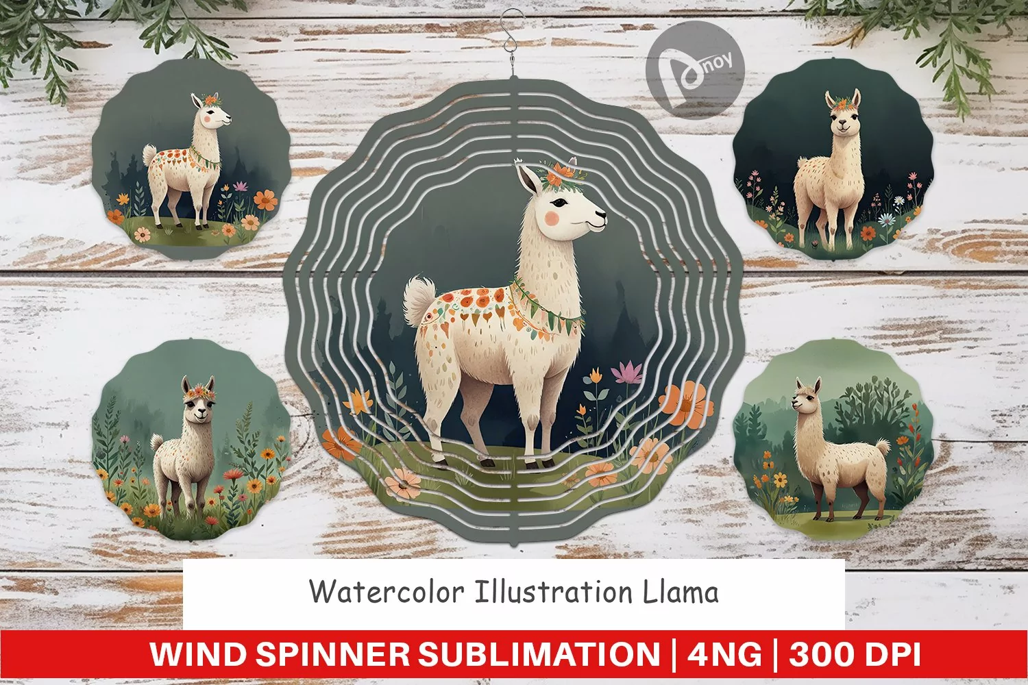 Wind Spinner Illustration Llama product image 1