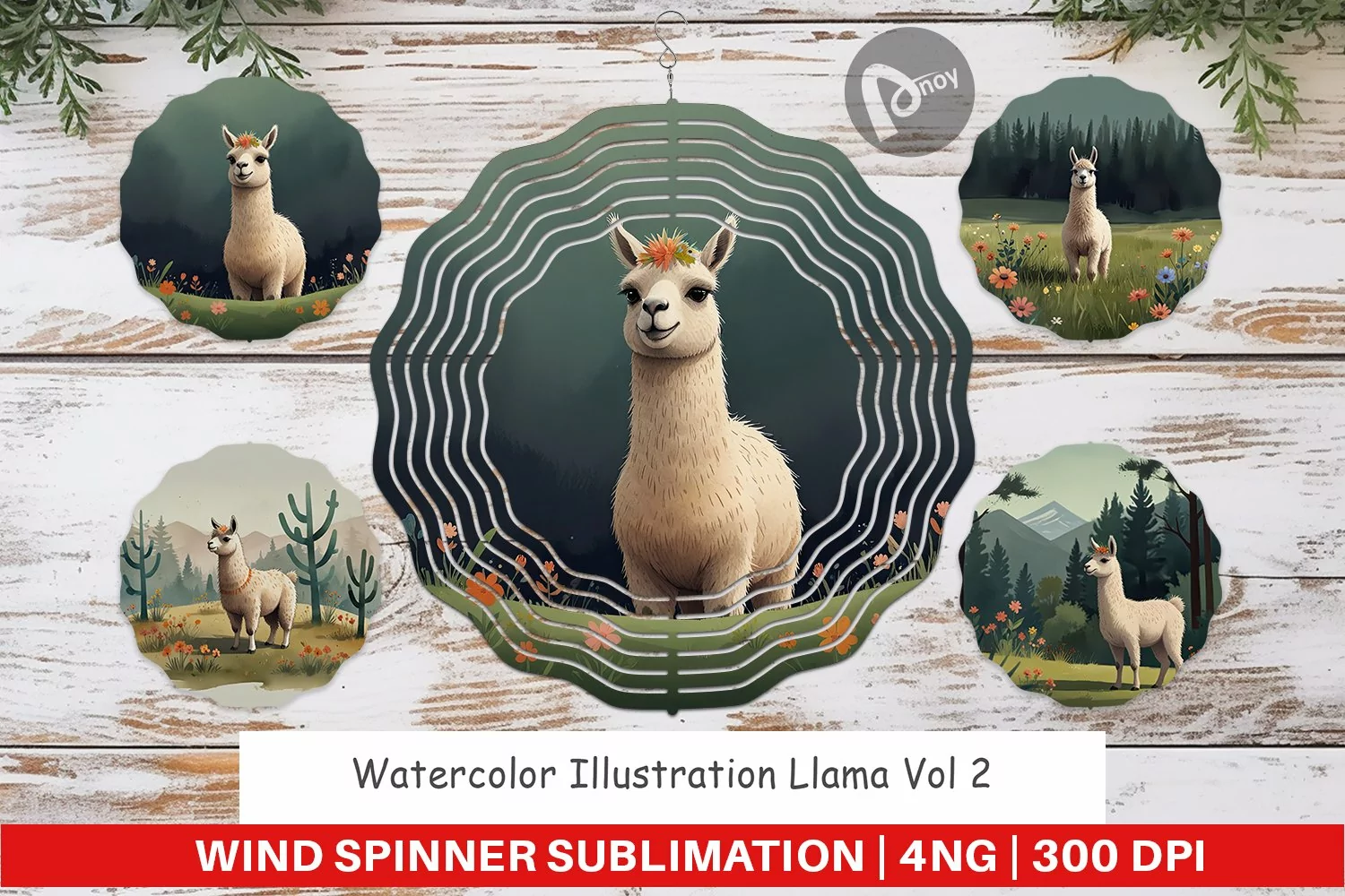 Wind Spinner Illustration Llama product image 1