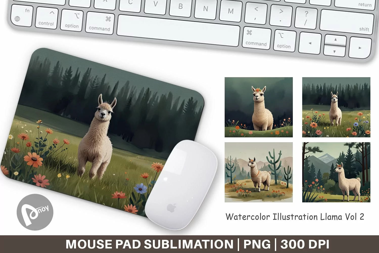 Mouse Pad Illustration Llama product image 1