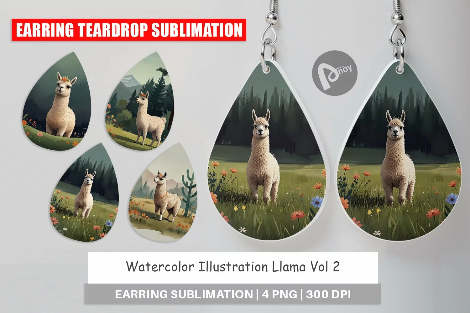 Earring Teardrop Illustration Llama product image 1